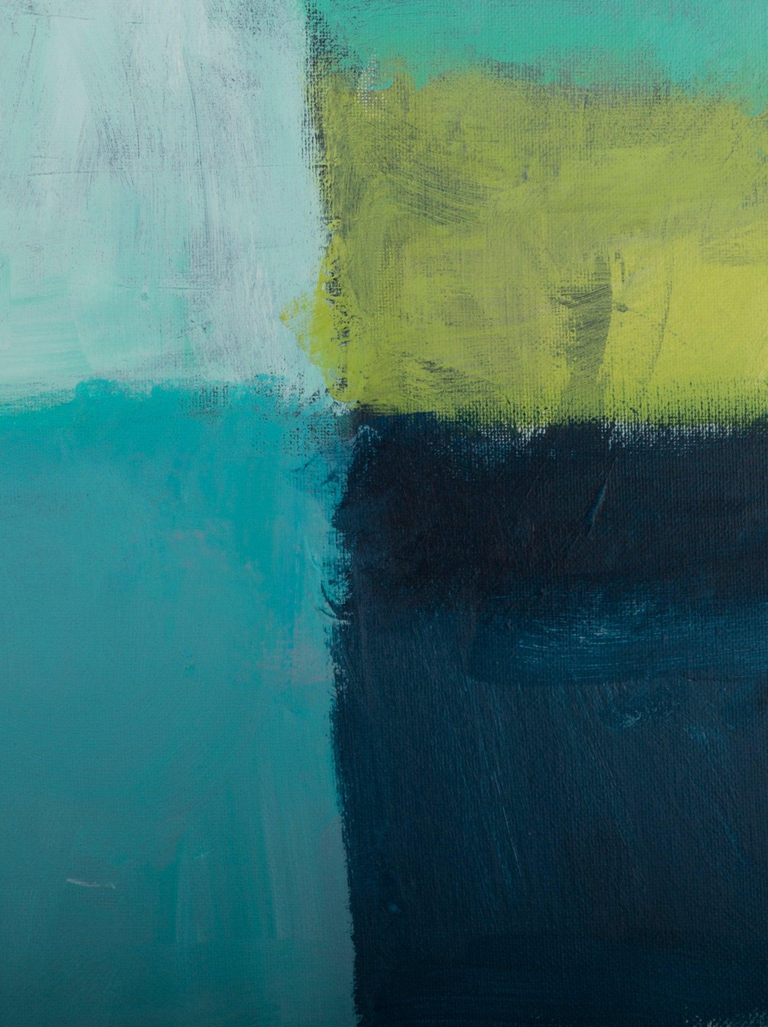 Large Teal Canvas art abstract painting, teal wall art decor, Abstract Beach Art, green Abstract Art Acrylic painting - camilomattis.com