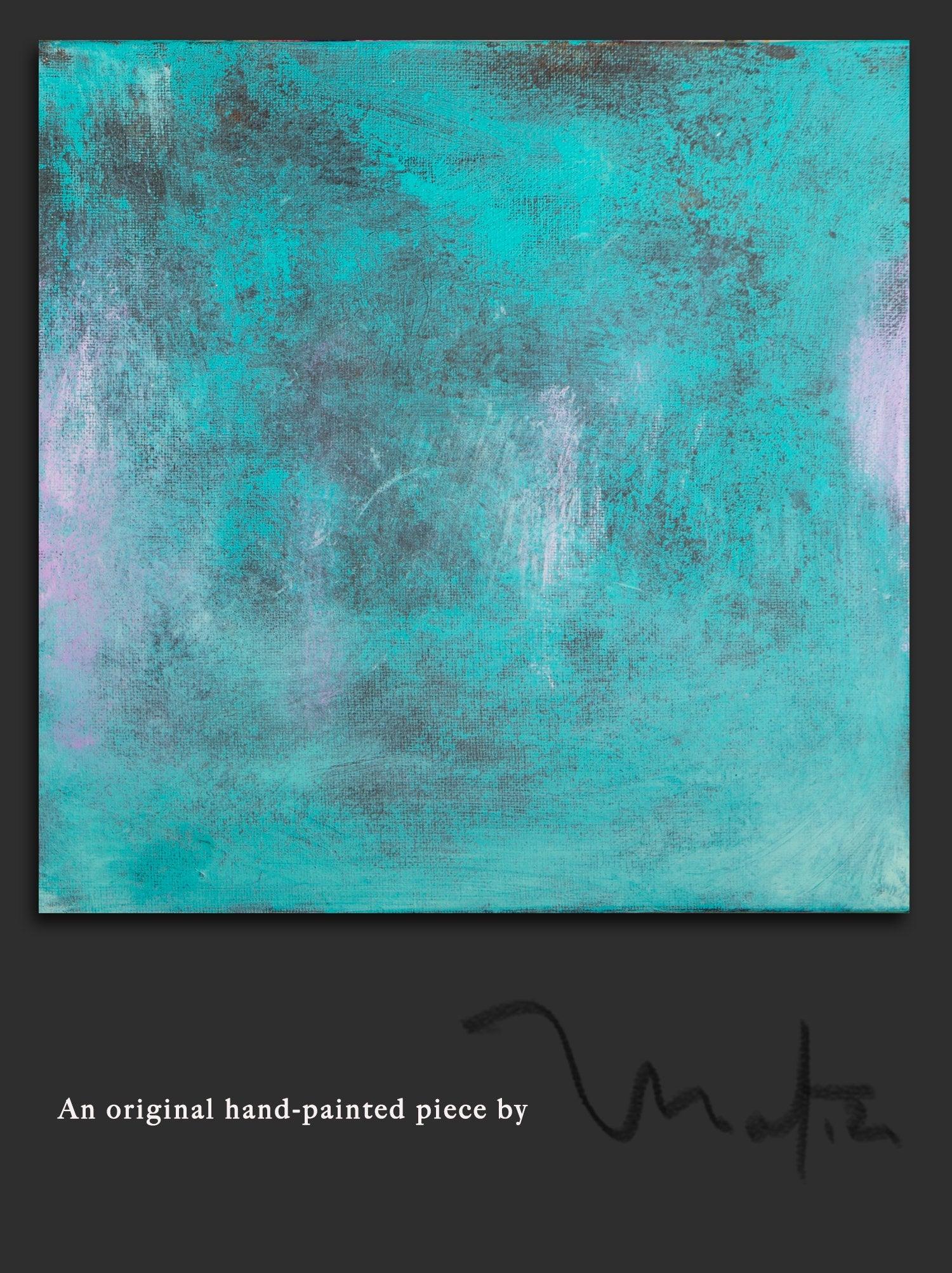 Teal wall art decor abstract painting, minimalist wall art, Abstract Teal Art, Turquoise Abstract Art Acrylic painting - camilomattis.com