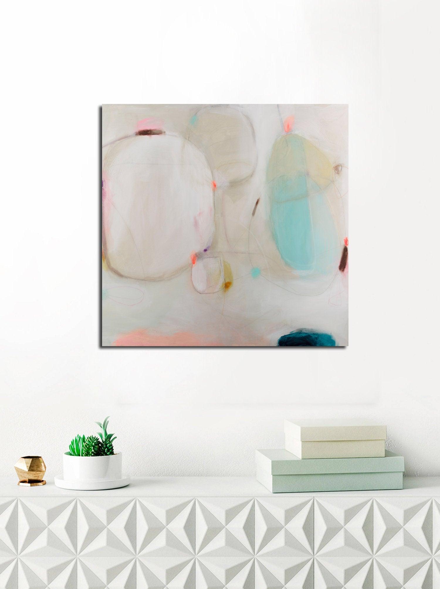 Beige Abstract art print, large modern wall art, abstract painting print, beige wall decor, living room wall art, Camilo Mattis - camilomattis.com