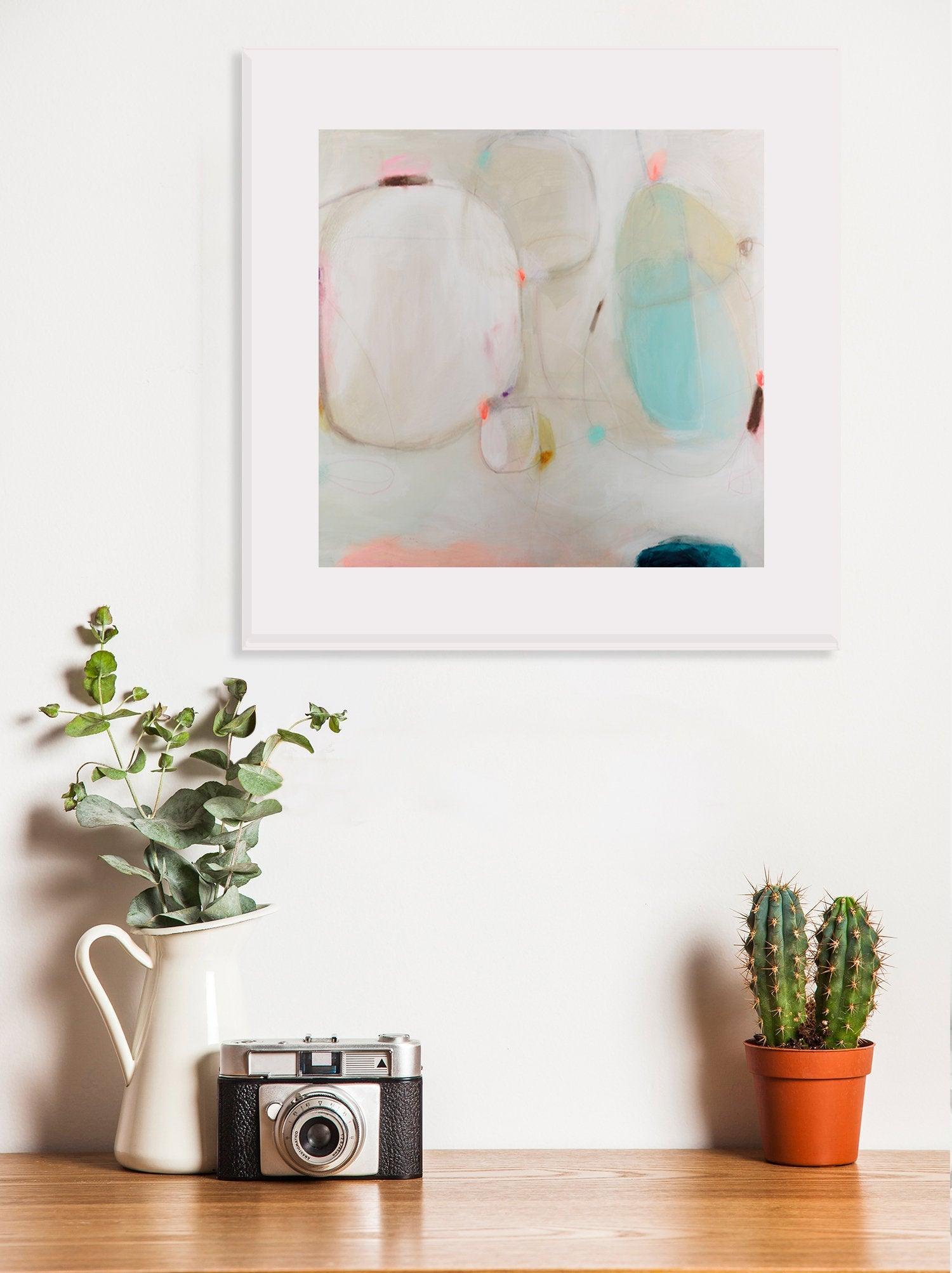 Beige Abstract art print, large modern wall art, abstract painting print, beige wall decor, living room wall art, Camilo Mattis - camilomattis.com
