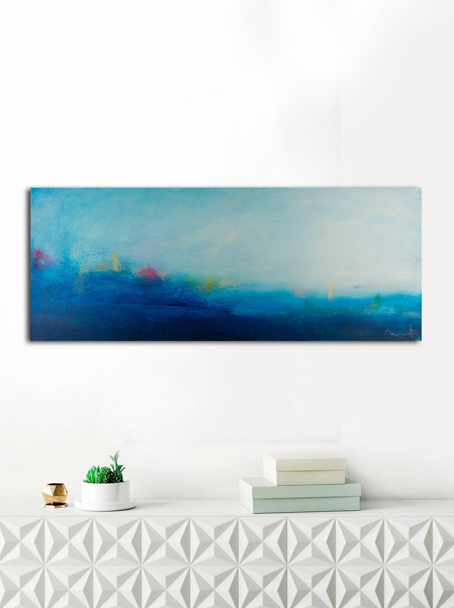 Blue landscape painting coastal painting original beach decor coastal decor nature wall art by Camilo Matti - camilomattis.com