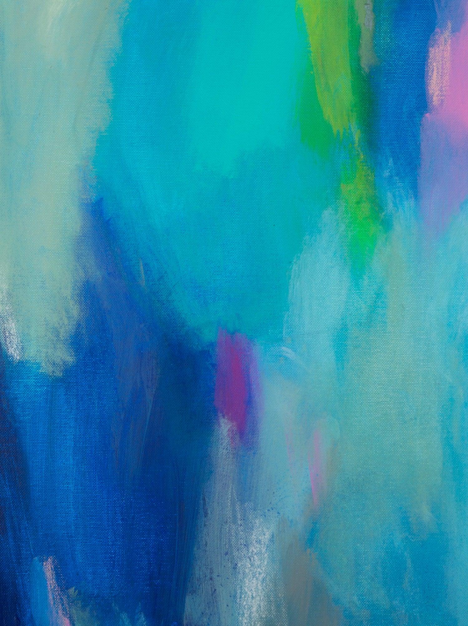 Turquoise blue Original abstract painting, Large abstract wall art on canvas, Impressionist landscape, Abstract art by Camilo Matti - camilomattis.com