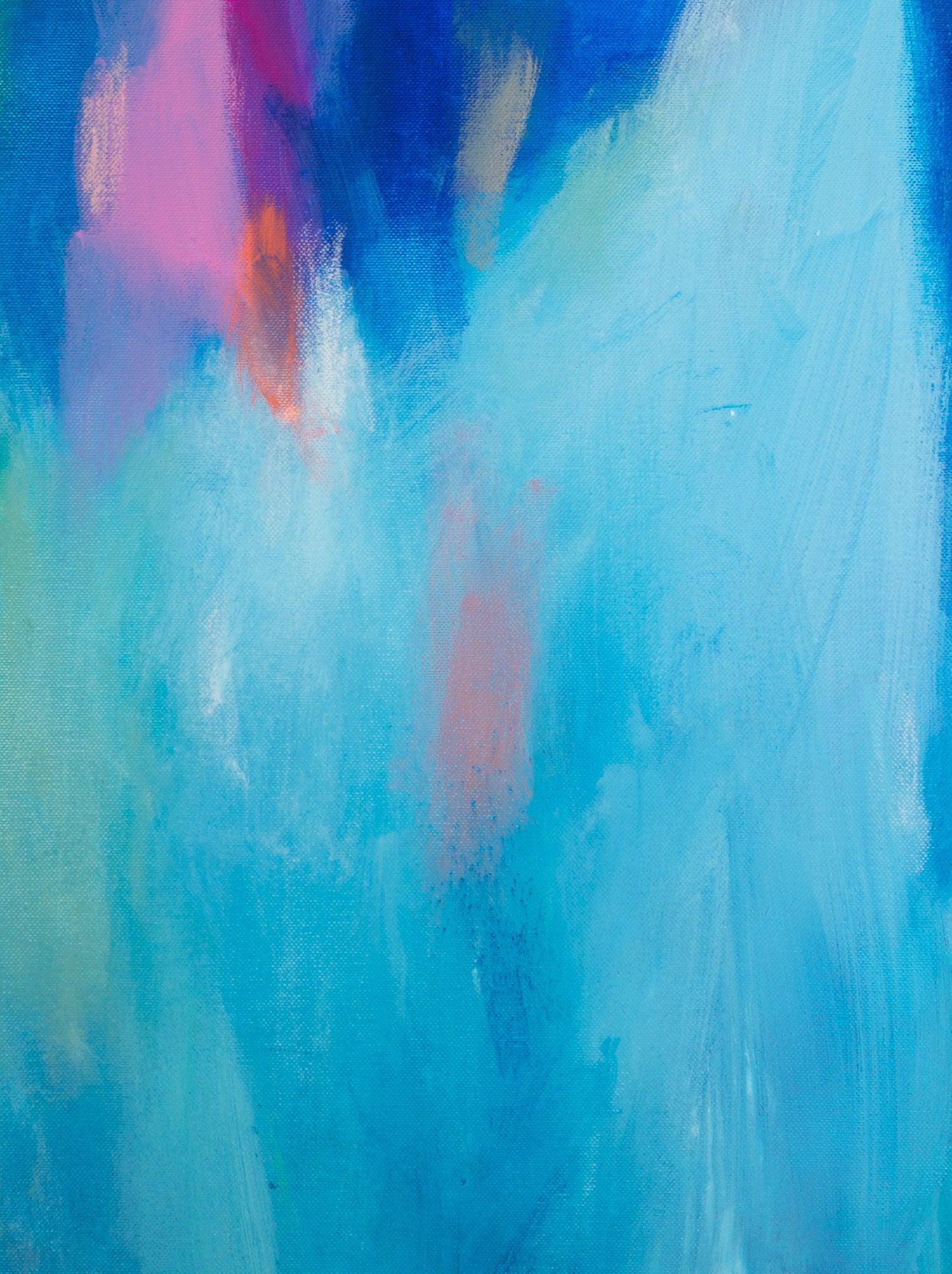 Turquoise blue Original abstract painting, Large abstract wall art on canvas, Impressionist landscape, Abstract art by Camilo Matti - camilomattis.com