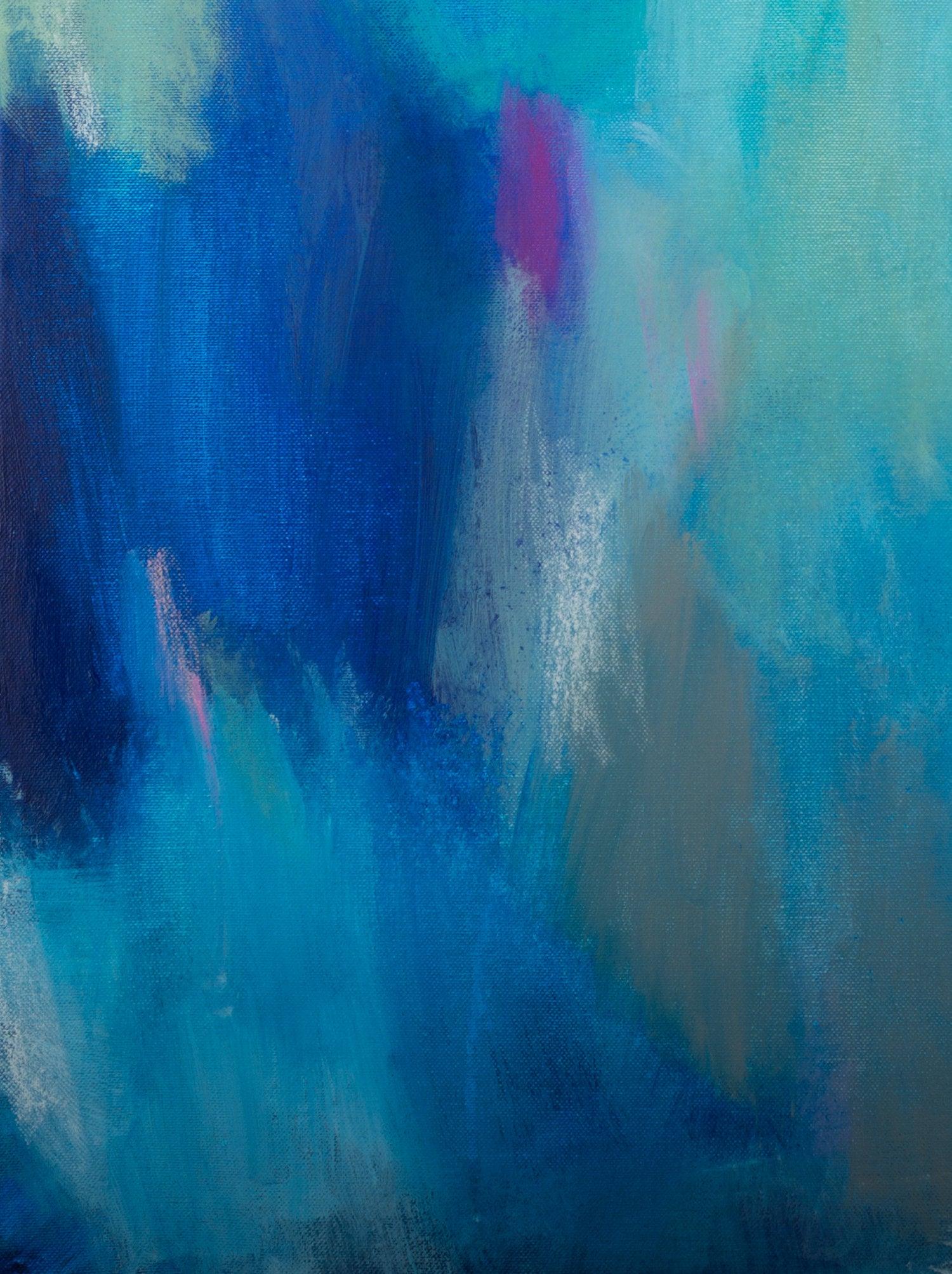 Turquoise blue Original abstract painting, Large abstract wall art on canvas, Impressionist landscape, Abstract art by Camilo Matti - camilomattis.com