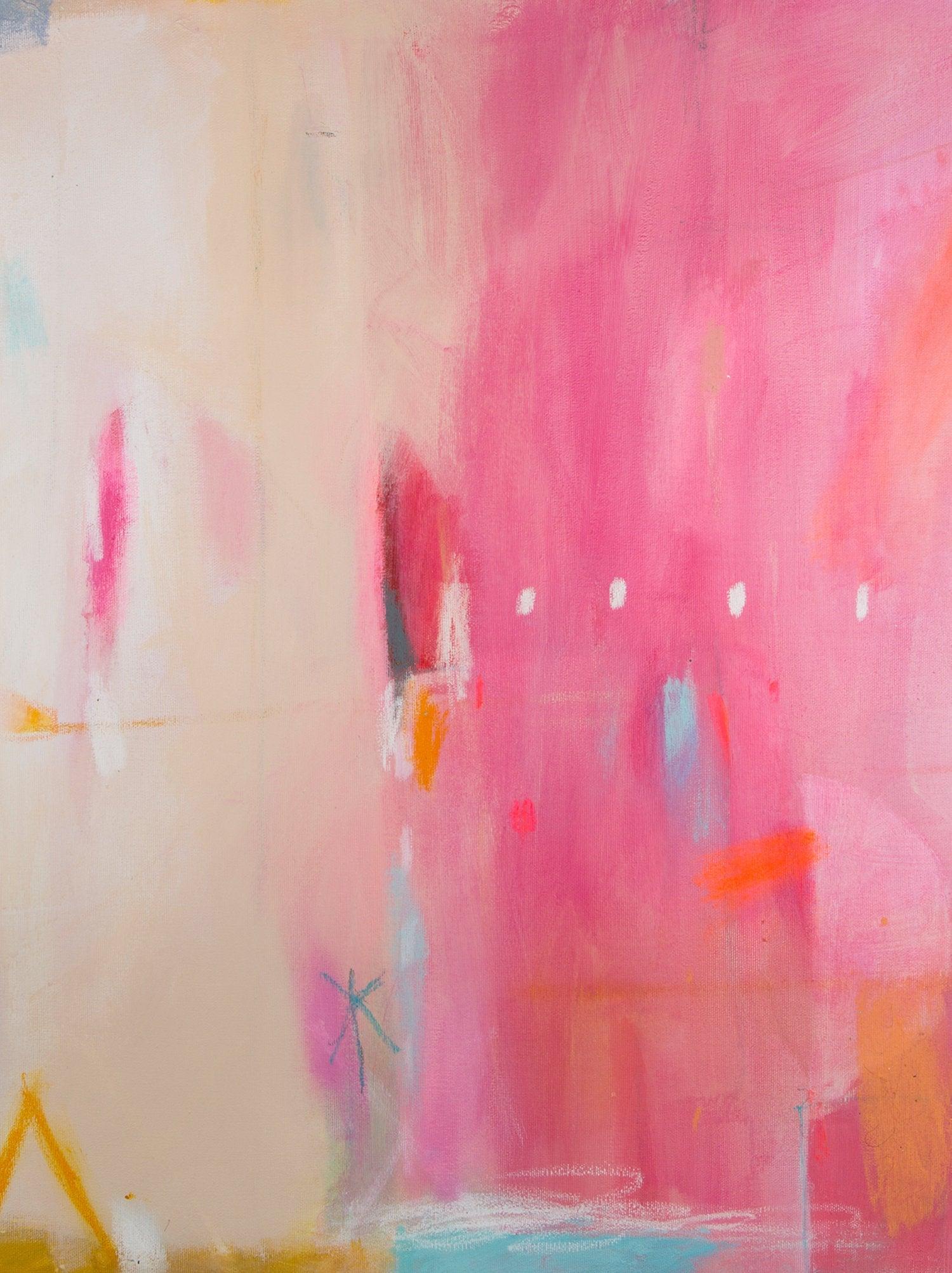 Abstract art print, pink wall art, large modern wall art, abstract painting print, beige wall decor, canvas print, Camilo Mattis - camilomattis.com