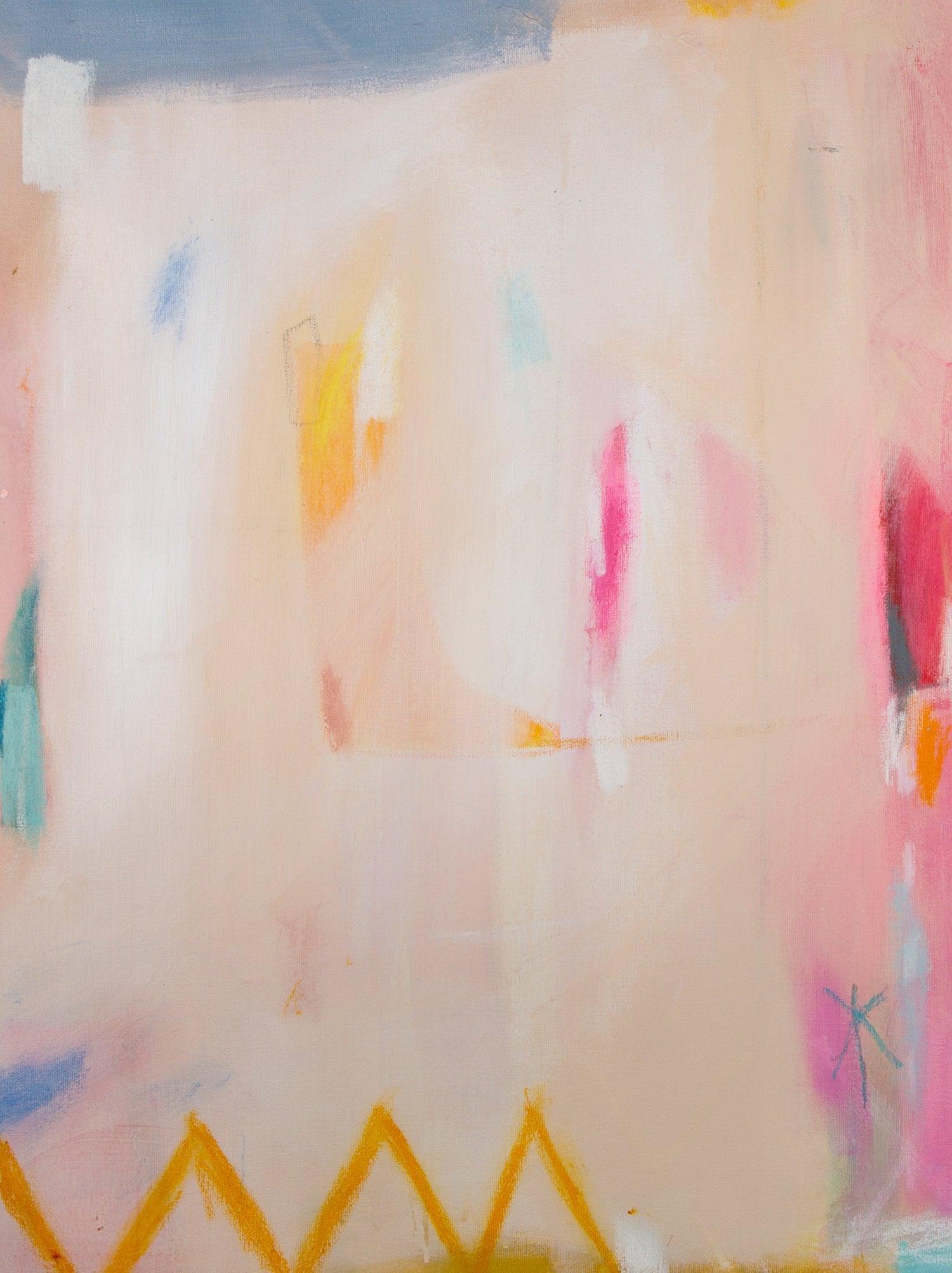 Abstract art print, pink wall art, large modern wall art, abstract painting print, beige wall decor, canvas print, Camilo Mattis - camilomattis.com