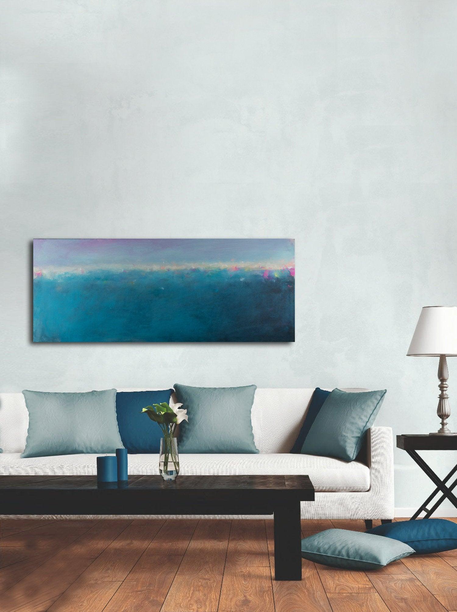 Coastal wall decor beach wall art blue abstract art nautical decor beach house decor teal blue abstract by Camilo Mattis - camilomattis.com