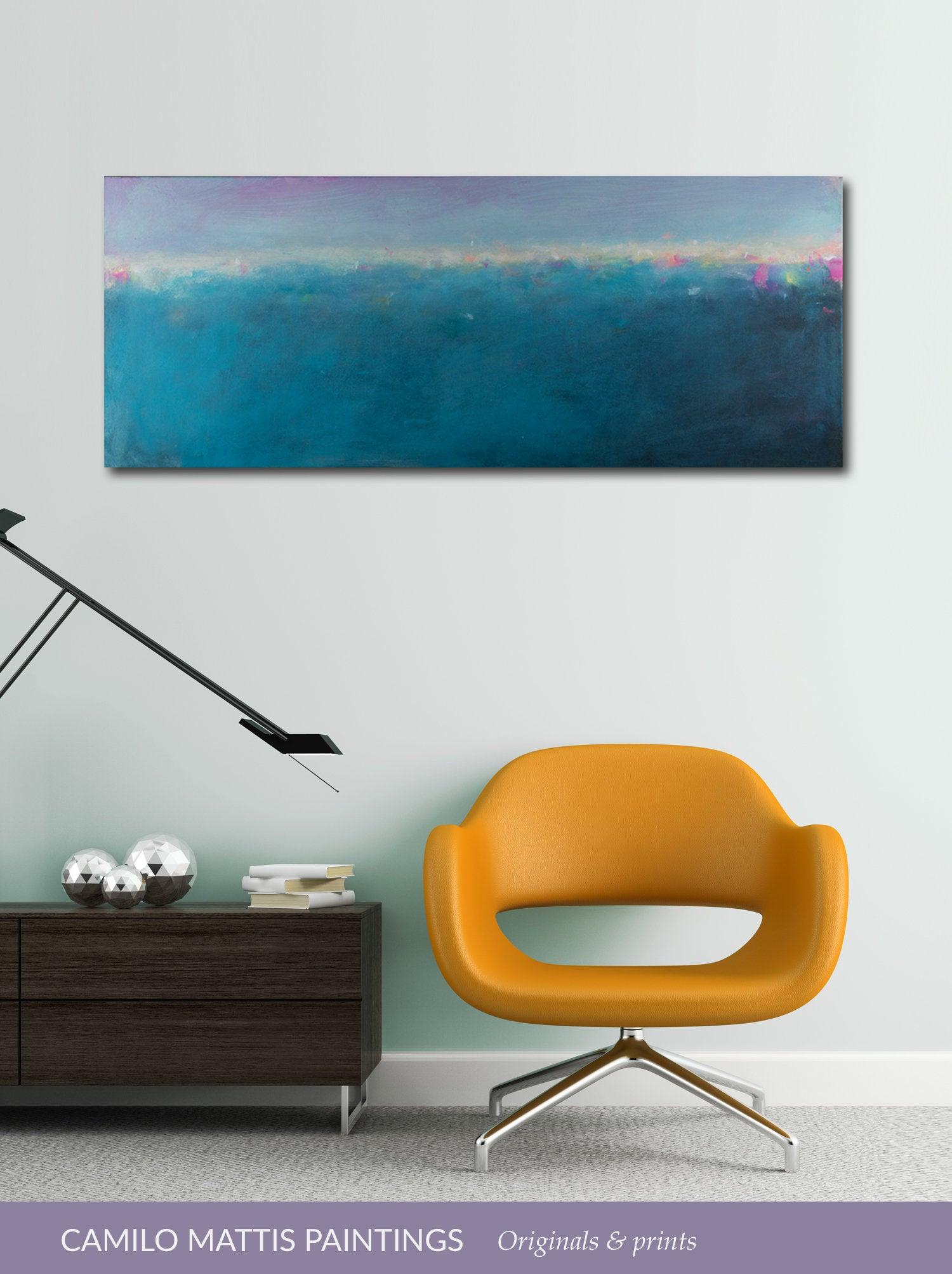Coastal wall decor beach wall art blue abstract art nautical decor beach house decor teal blue abstract by Camilo Mattis - camilomattis.com