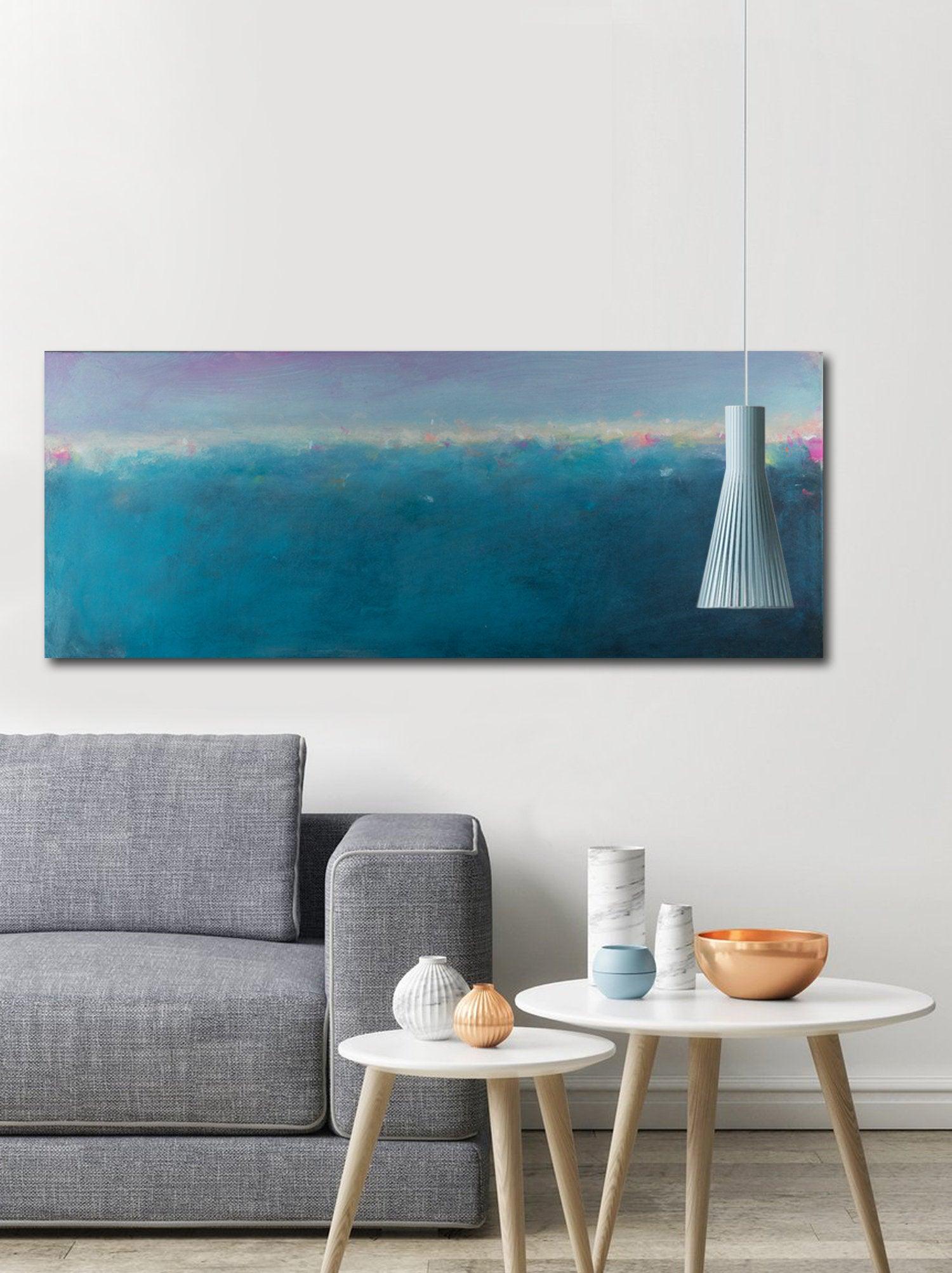 Coastal wall decor beach wall art blue abstract art nautical decor beach house decor teal blue abstract by Camilo Mattis - camilomattis.com