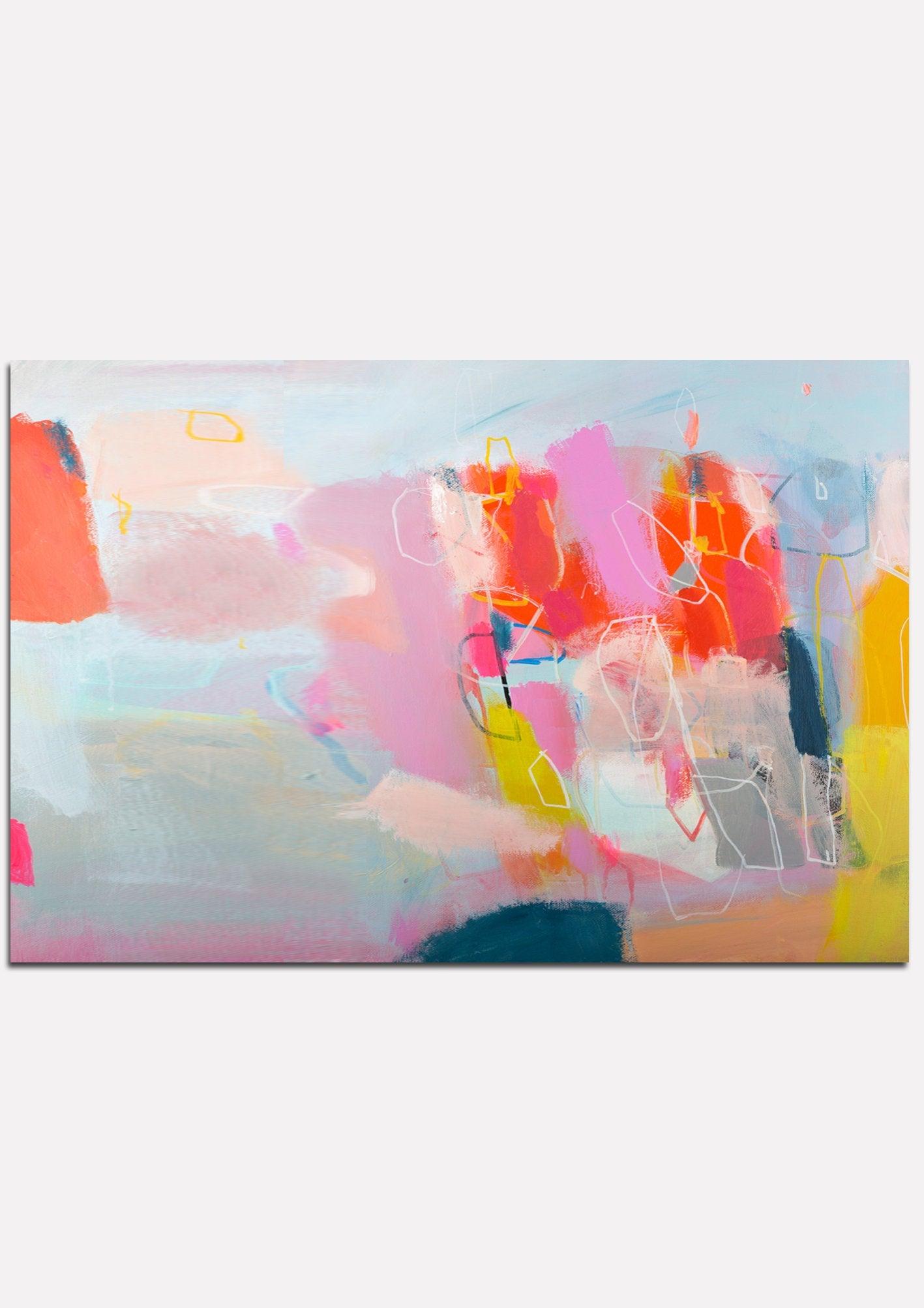 Extra large wall art abstract art print Pink wall art print above bed wall art by Camilo Mattis - camilomattis.com