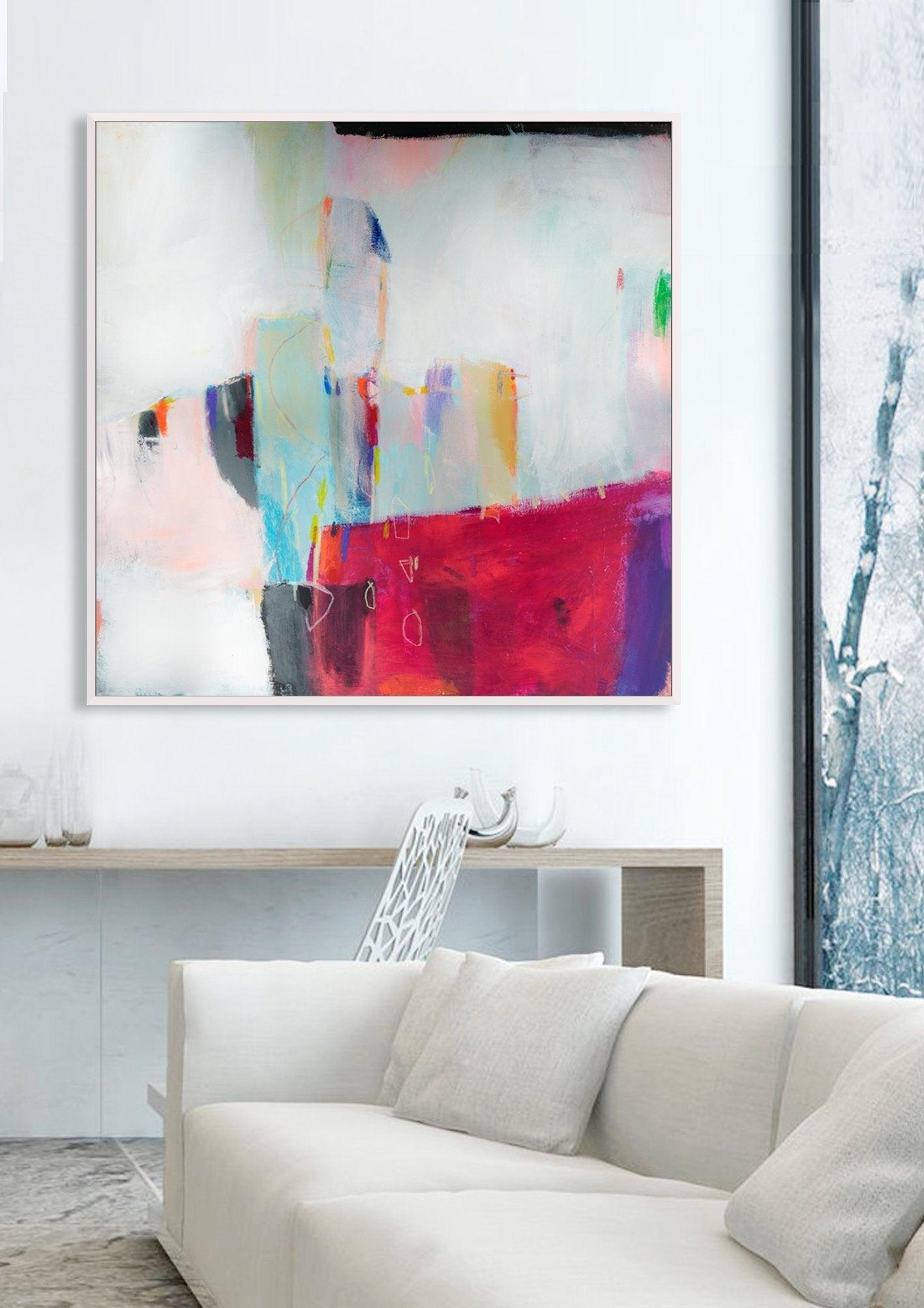 Red wall art Abstract Painting Modern Art print Art Colorful giclee print Extra Large Abstract Art Large Painting XL Art - camilomattis.com