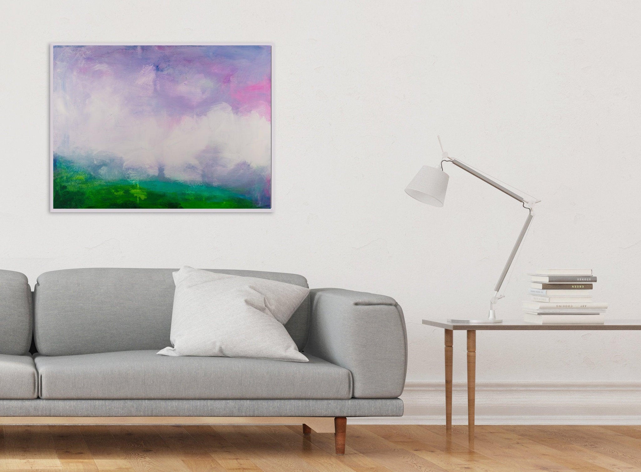 Landscape painting cloud painting wall art abstract painting, gallery wall, wall art canvas, green abstract - camilomattis.com