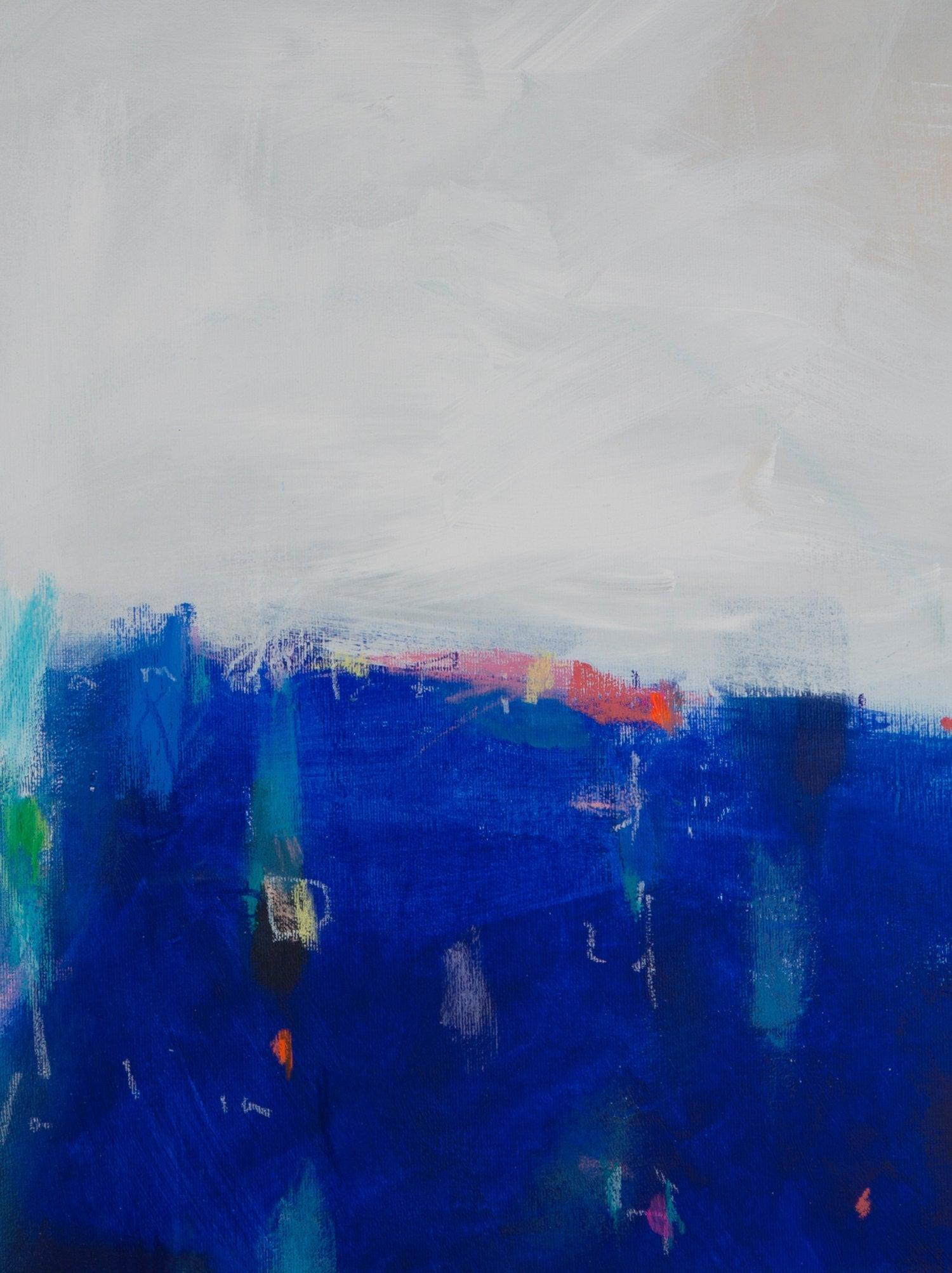 Blue original painting Coastal wall art colorful wall art extra large Italy landscape - camilomattis.com