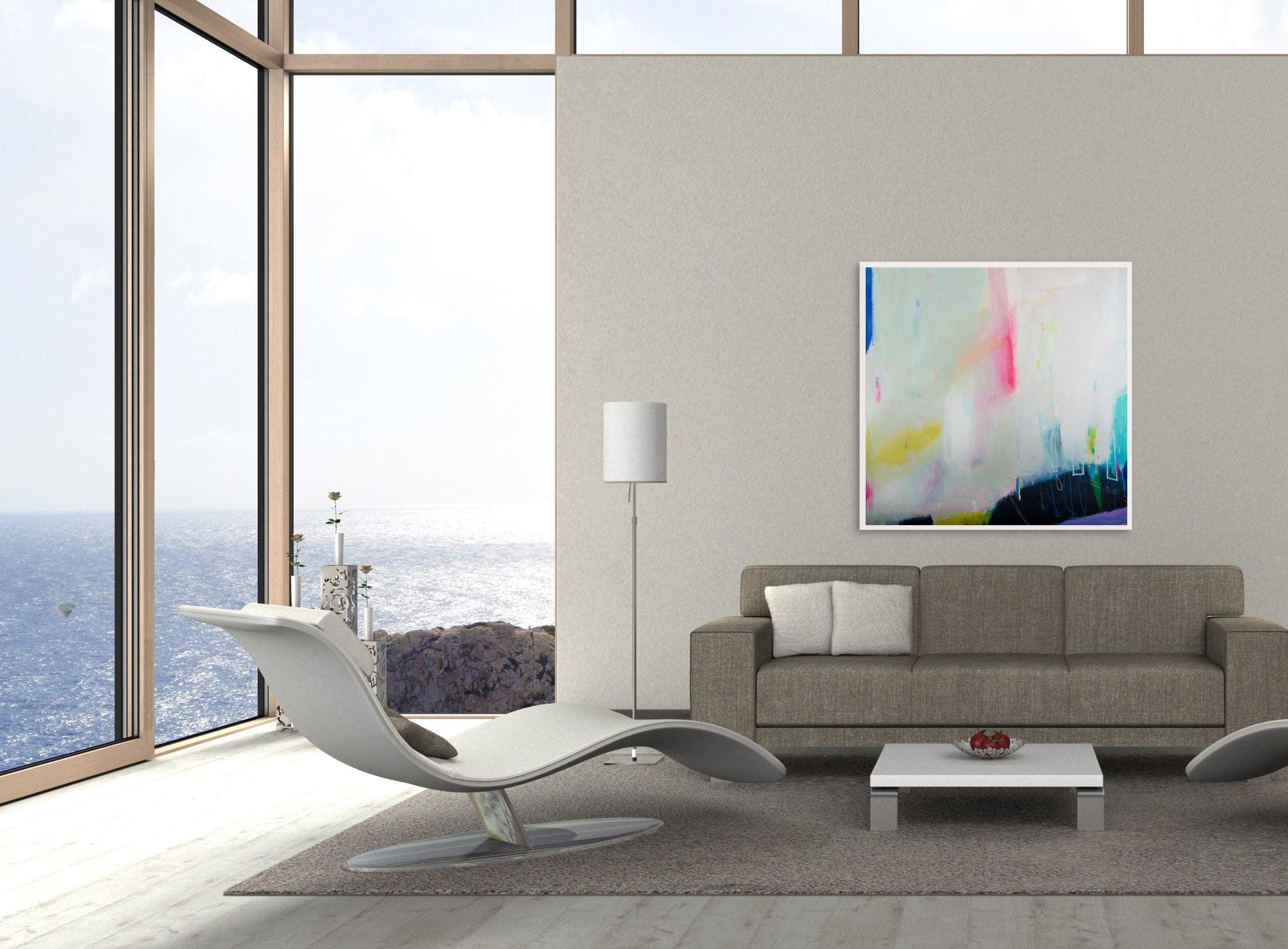 Extra large wall art modern wall art, pink abstract art extra large wall art apartment decor by Camilo Matti - camilomattis.com