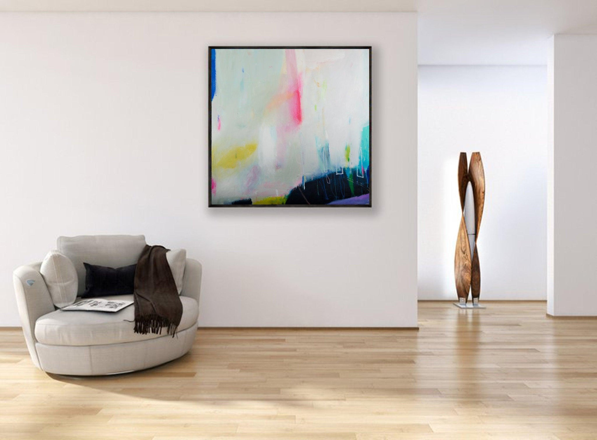 Extra large wall art modern wall art, pink abstract art extra large wall art apartment decor by Camilo Matti - camilomattis.com
