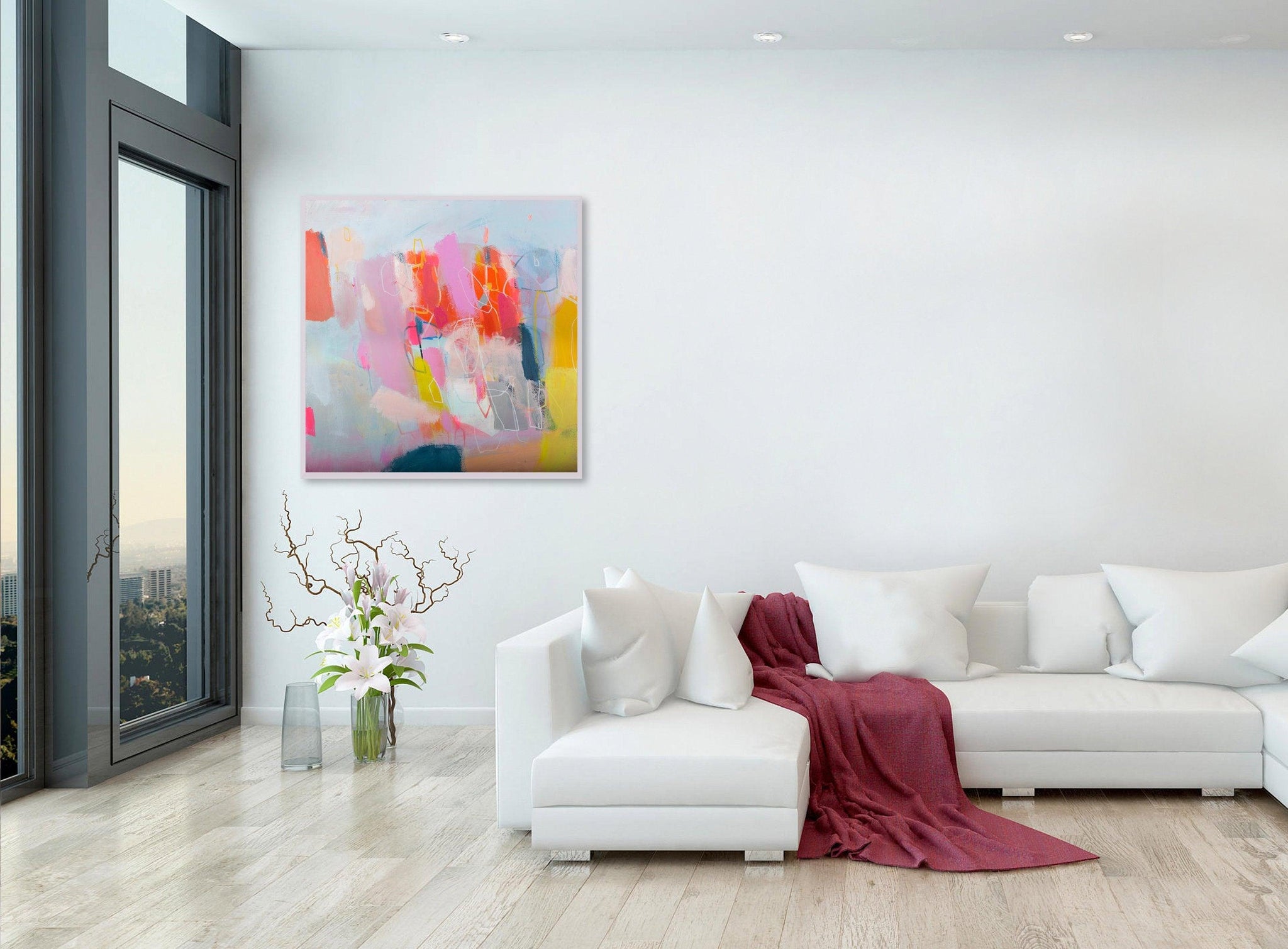 extra large colorful abstract modern wall art pop art abstract original painting by Camilo Mattis - camilomattis.com