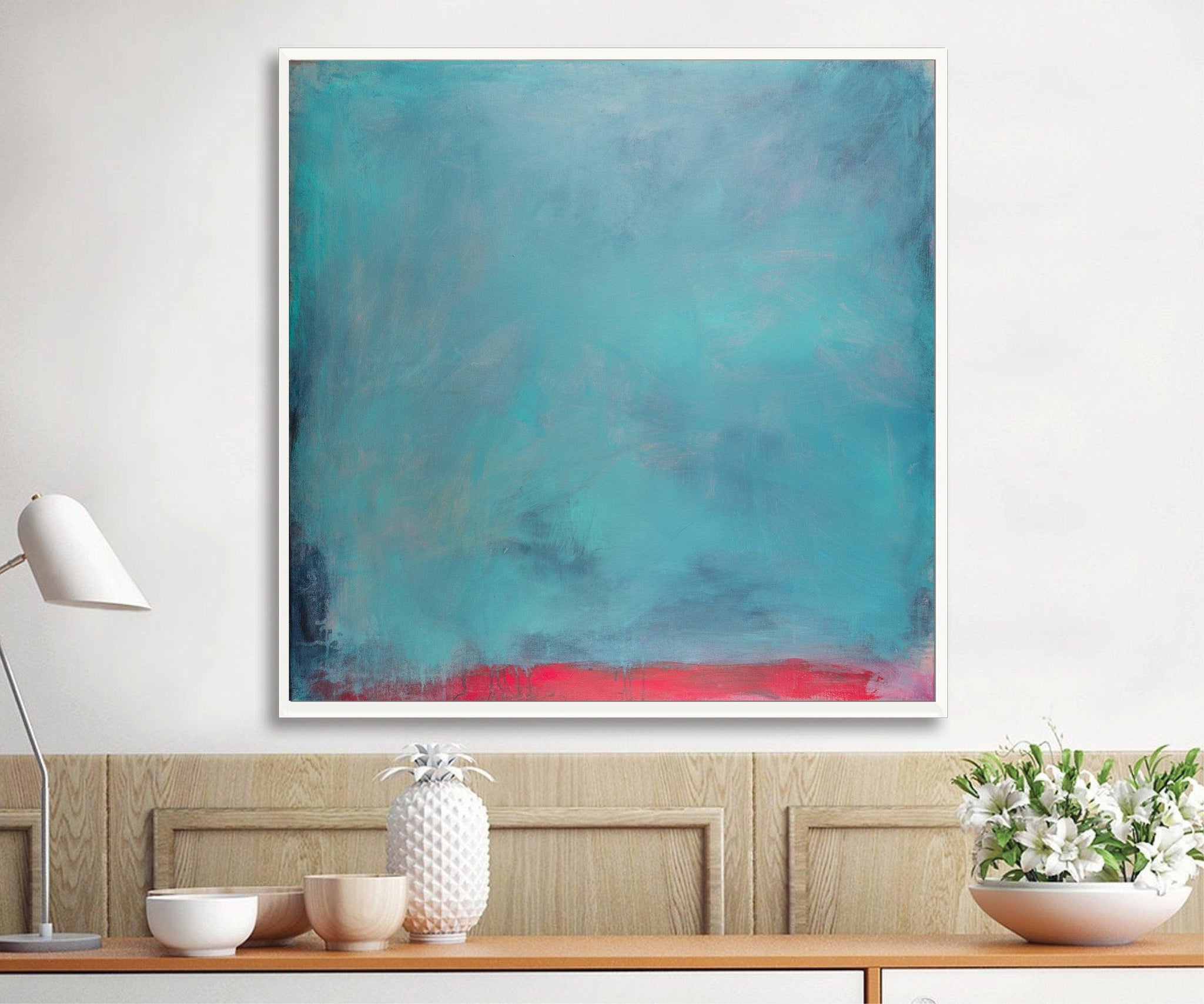 extra large blue painting landscape art original painting on canvas blue sky painting by Camilo Mattis - camilomattis.com