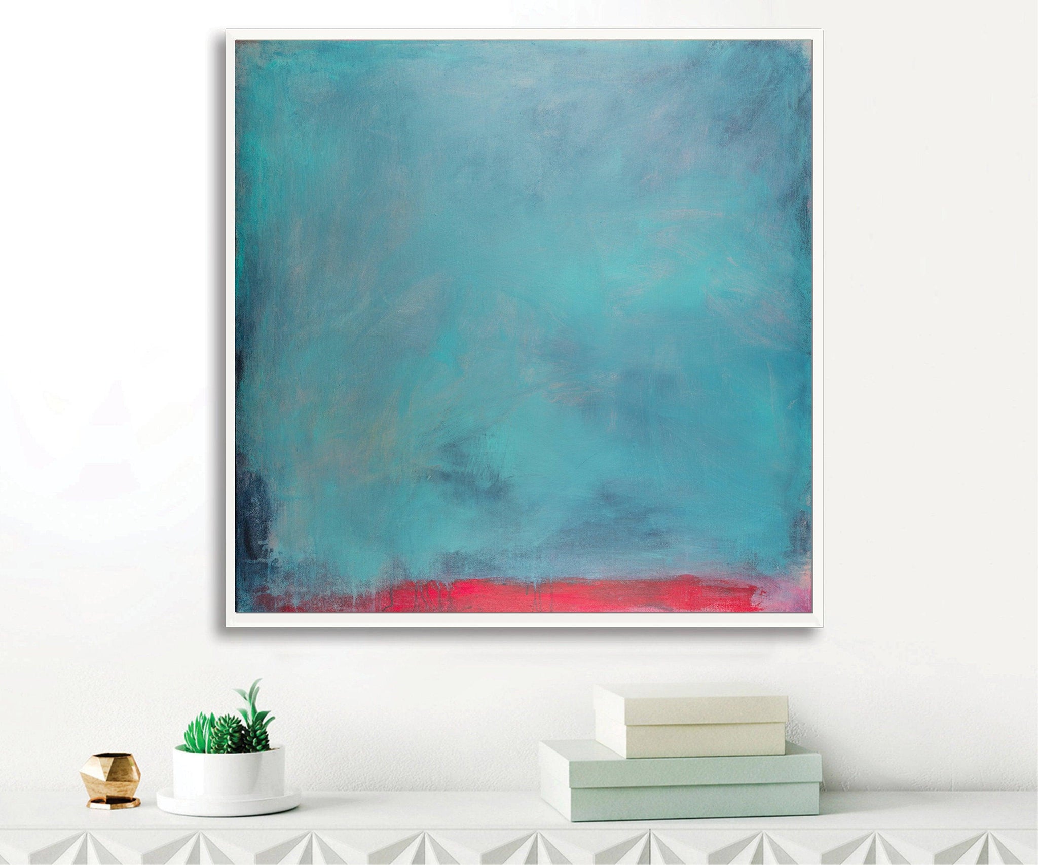 extra large blue painting landscape art original painting on canvas blue sky painting by Camilo Mattis - camilomattis.com
