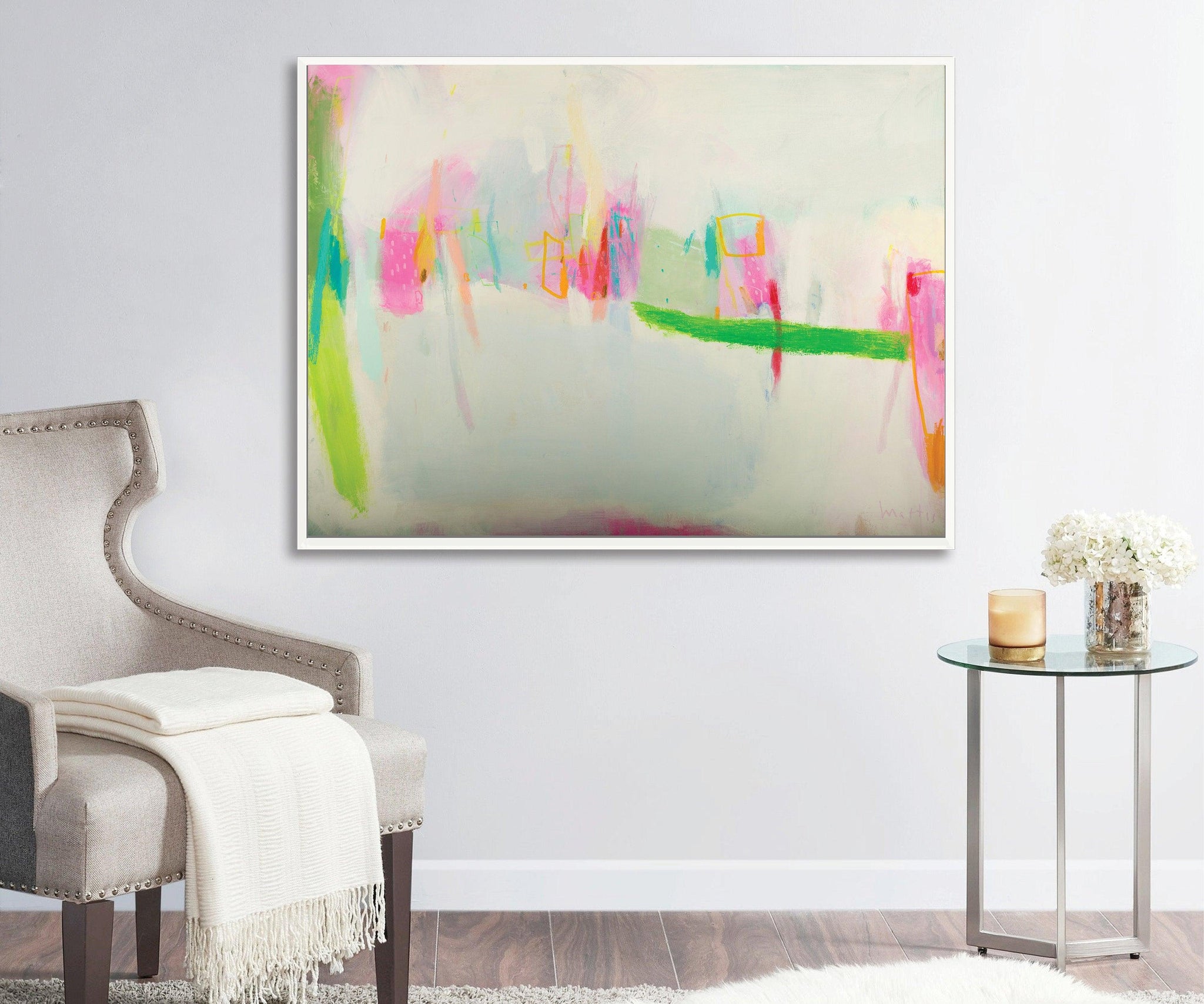 Pink minimalist print abstract wall art, modern landscape print art extra large wall art by Camilo Mattis - camilomattis.com