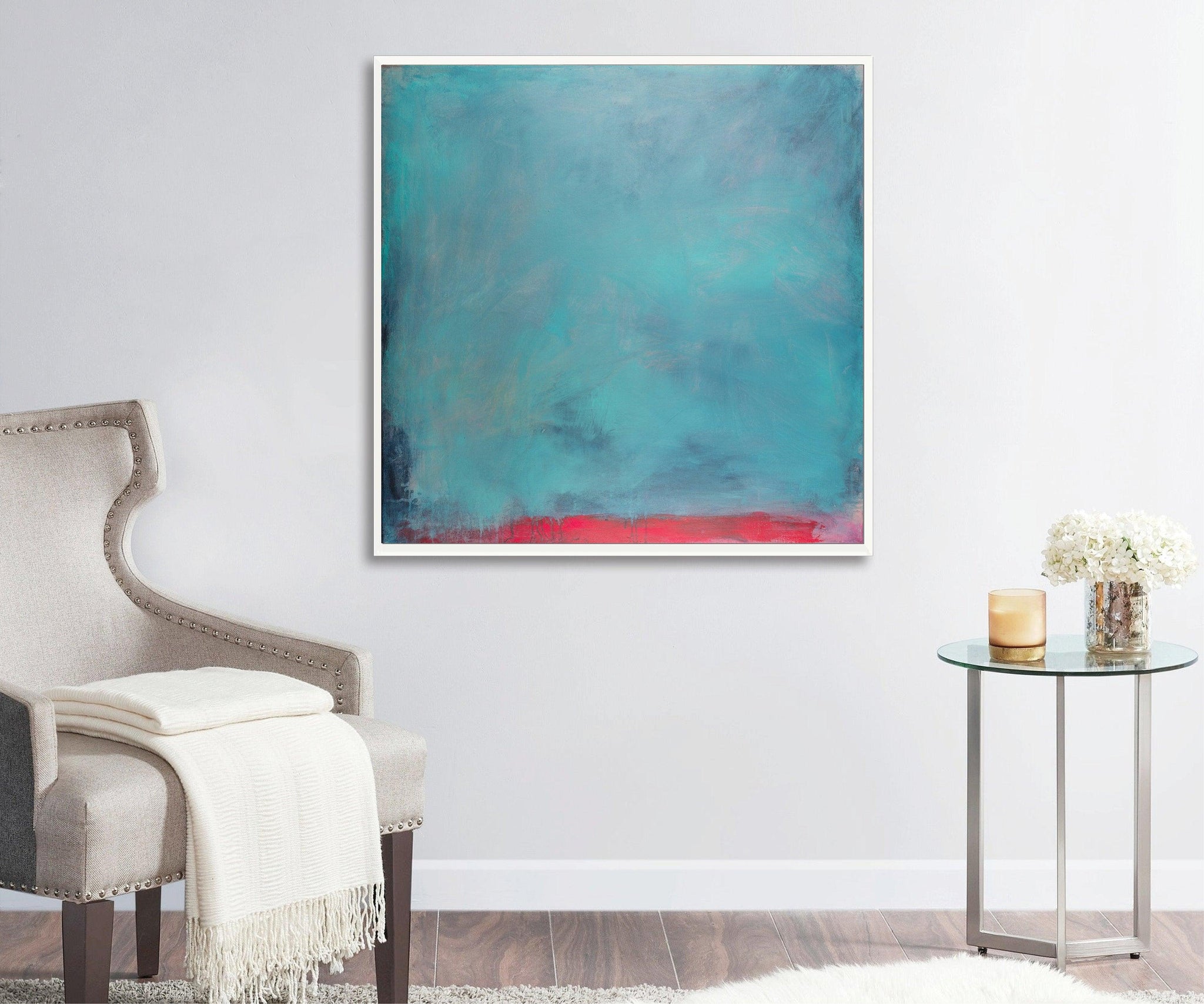 extra large blue painting landscape art original painting on canvas blue sky painting by Camilo Mattis - camilomattis.com