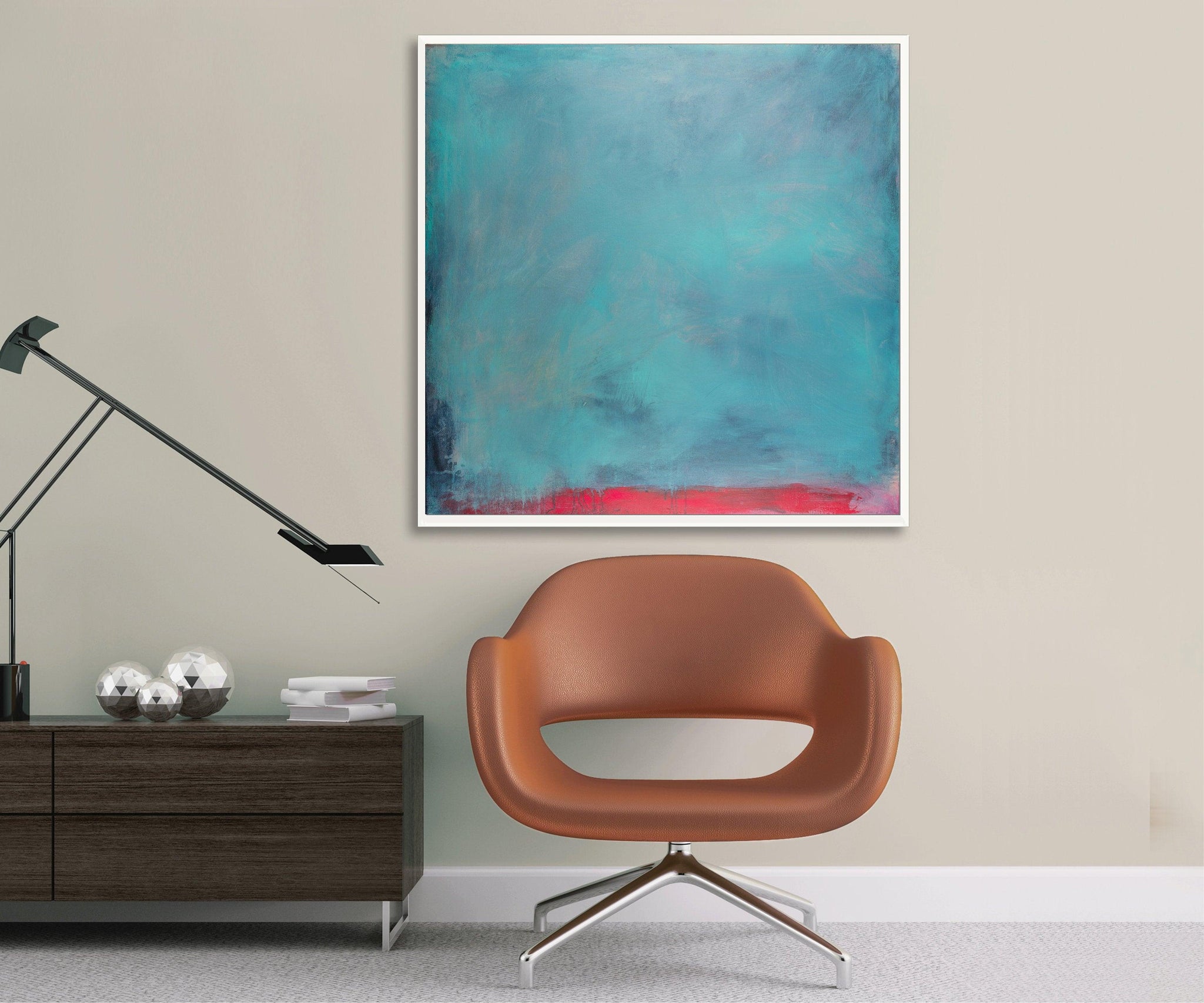 extra large blue painting landscape art original painting on canvas blue sky painting by Camilo Mattis - camilomattis.com