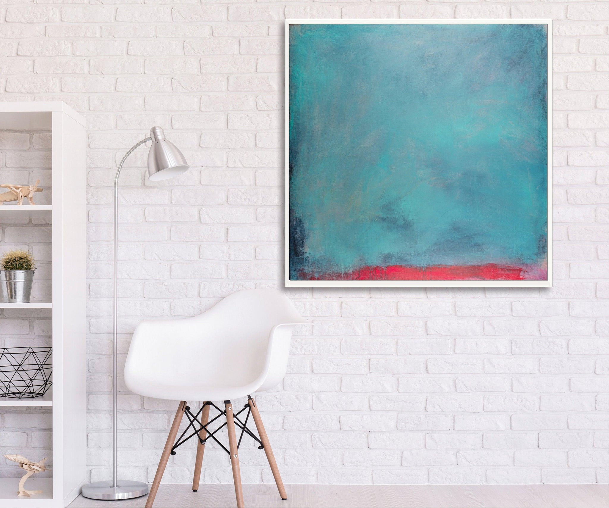 extra large blue painting landscape art original painting on canvas blue sky painting by Camilo Mattis - camilomattis.com