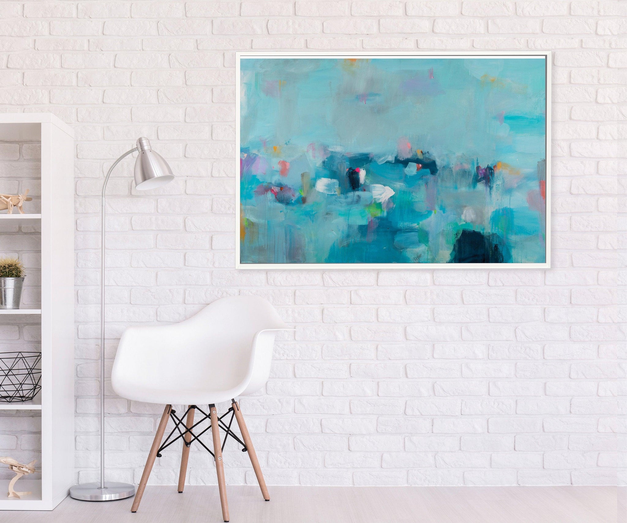 Extra large blue abstract art, wall art print, ocean print, art print, large print, seascape print abstract by Camilo Mattis - camilomattis.com