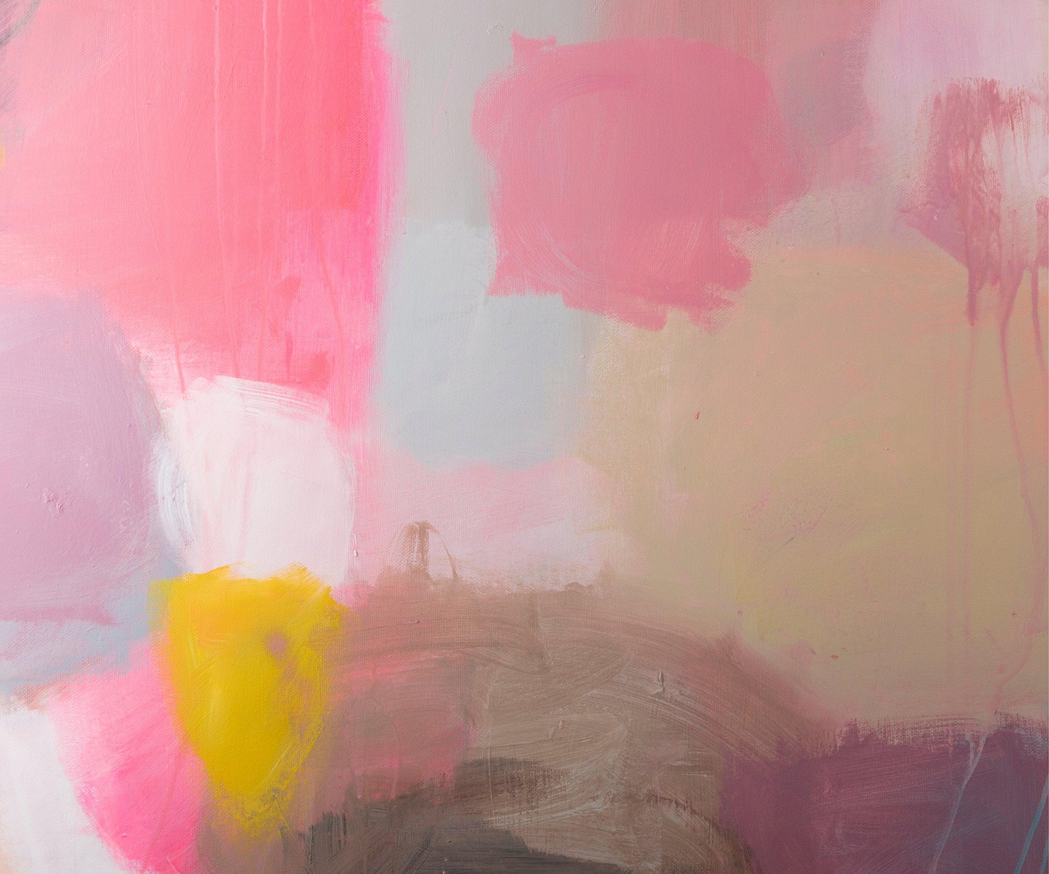 Colorful red pink extra large modern wall art, Landscape print, large abstract painting print, pink and yellow painting, acrylic abstract - camilomattis.com