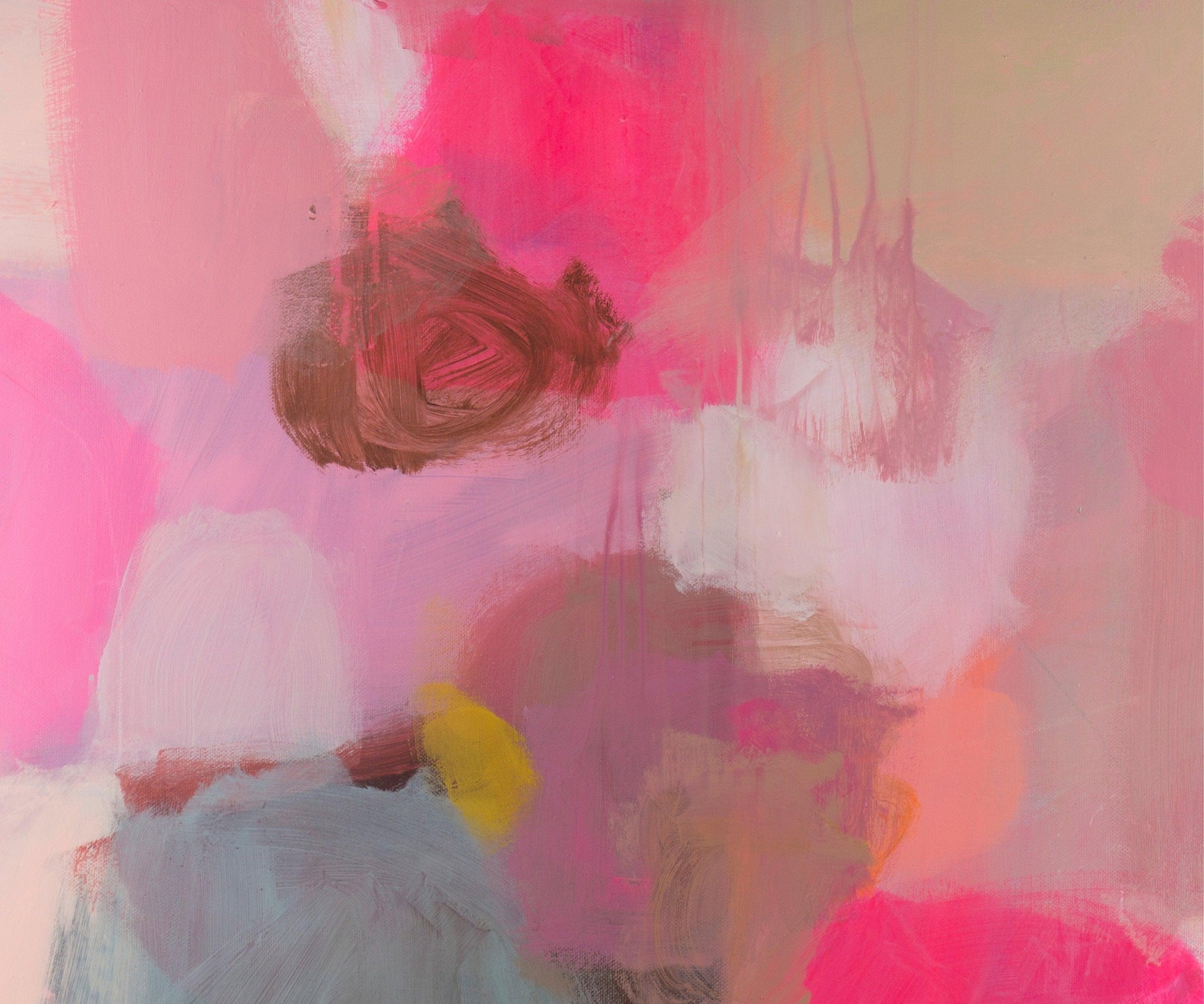 Colorful red pink extra large modern wall art, Landscape print, large abstract painting print, pink and yellow painting, acrylic abstract - camilomattis.com
