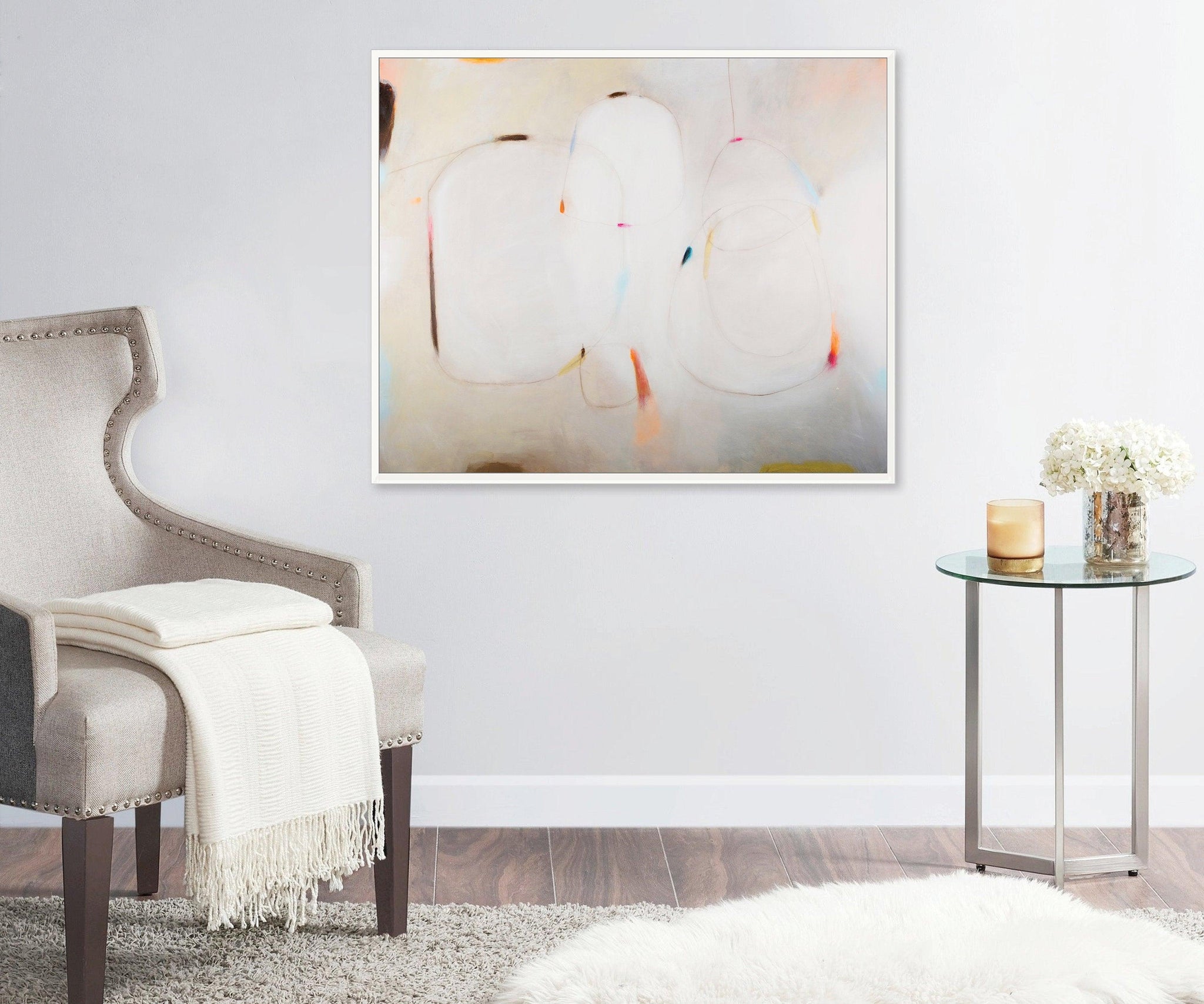 Extra large modern wall art abstract print, Beige minimalist painting print, contemporary print, acrylic abstract painting by Camilo Mattis - camilomattis.com