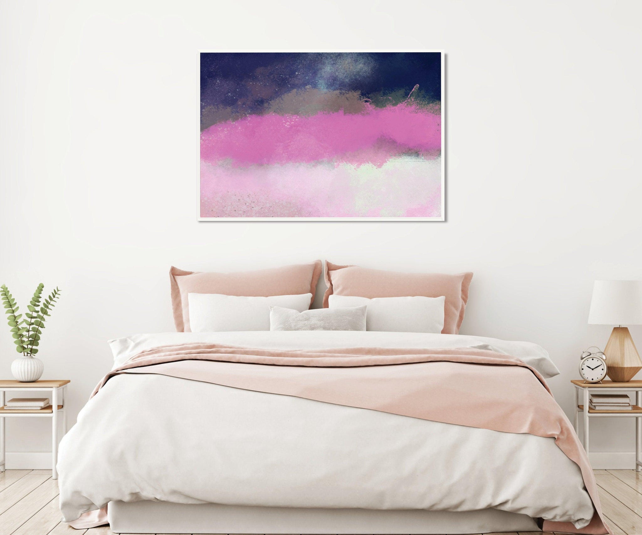 Pink and Blue Extra large wall art print Pink wall art print living room wall art canvas wall art by Camilo Mattis - camilomattis.com