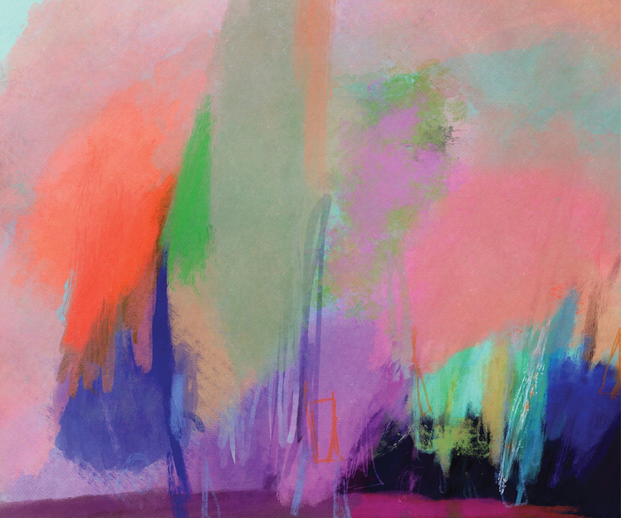 Colorful print, Extra large wall art print, Pink and orange wall art print, living room wall art, canvas wall art by Camilo Mattis - camilomattis.com