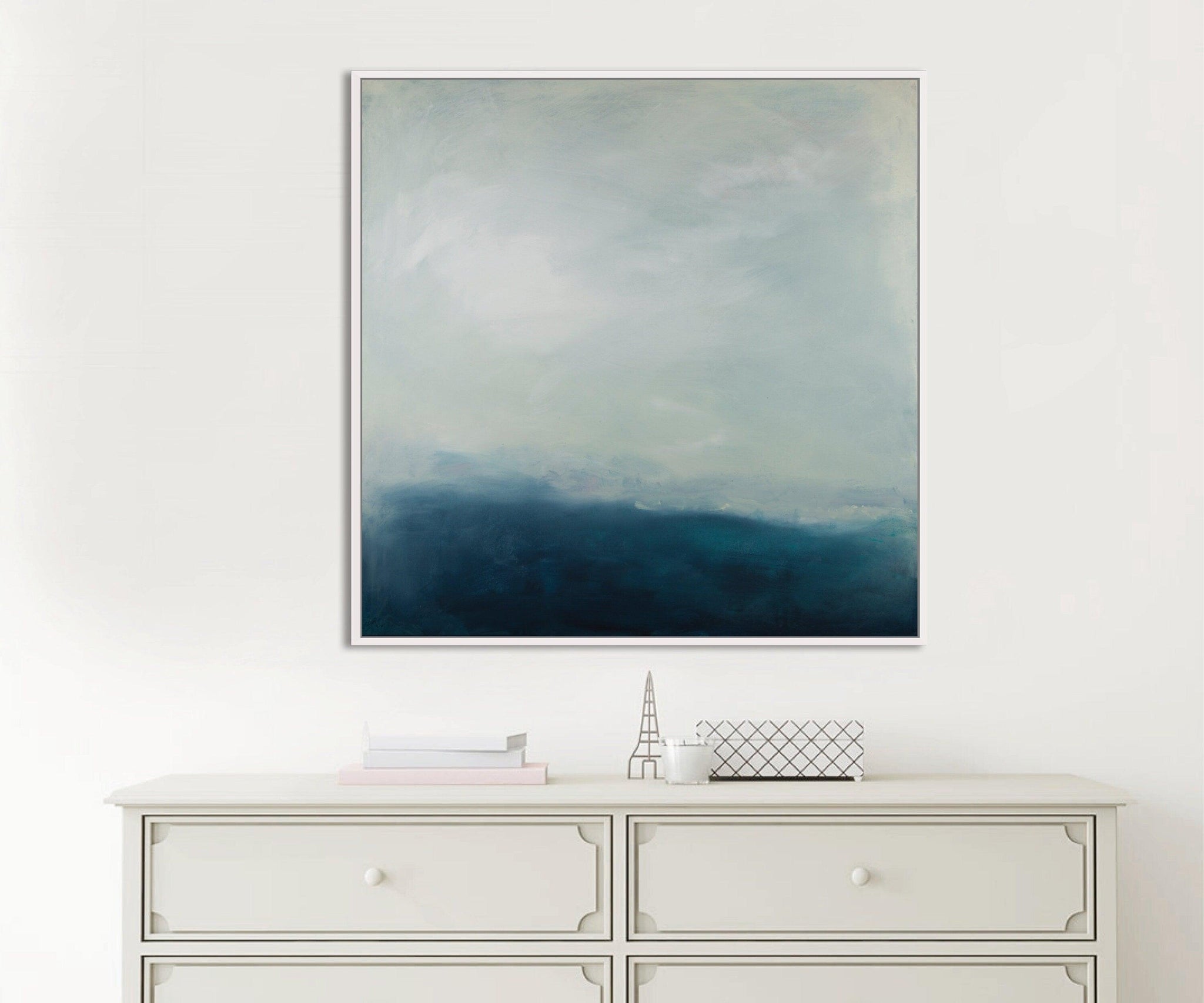 Abstract Beach painting Print Blue original painting Ocean Print Sea Painting Modern Painting Seascape Painting Scene Abstract Art