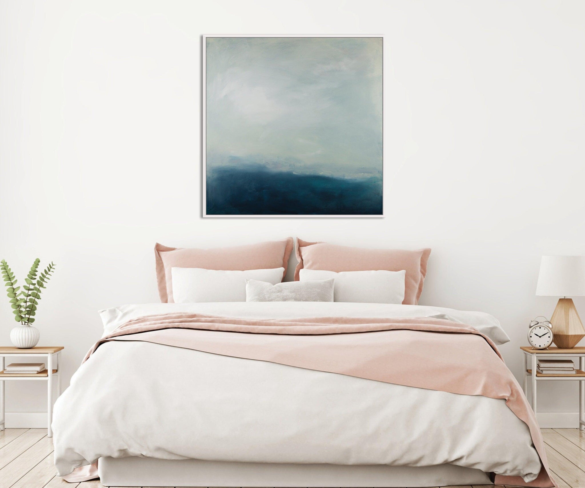 Abstract Beach painting Print Blue original painting Ocean Print Sea Painting Modern Painting Seascape Painting Scene Abstract Art