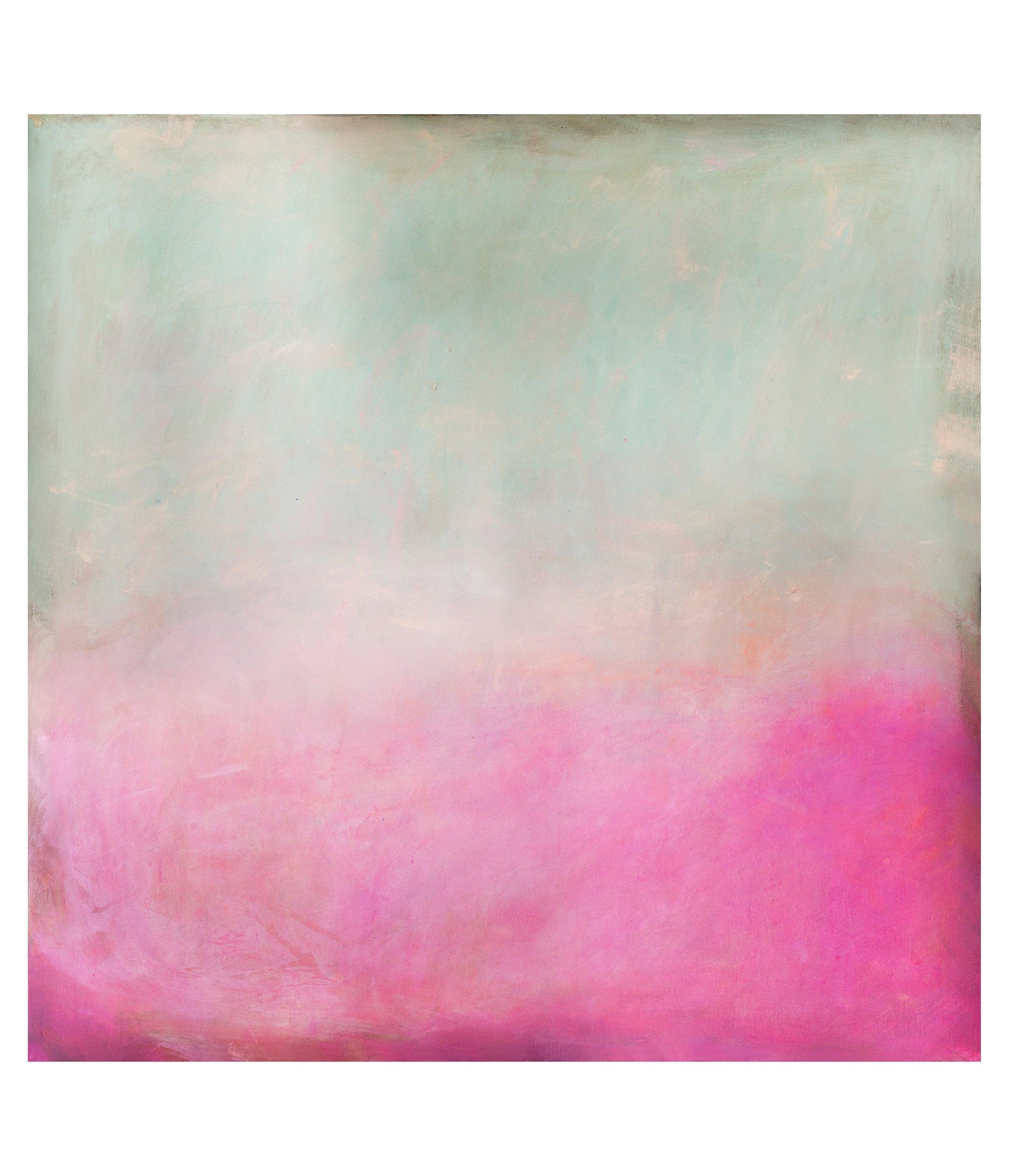 pink and green abstract art print, Extra large pink wall art print, Pink abstract landscape - camilomattis.com