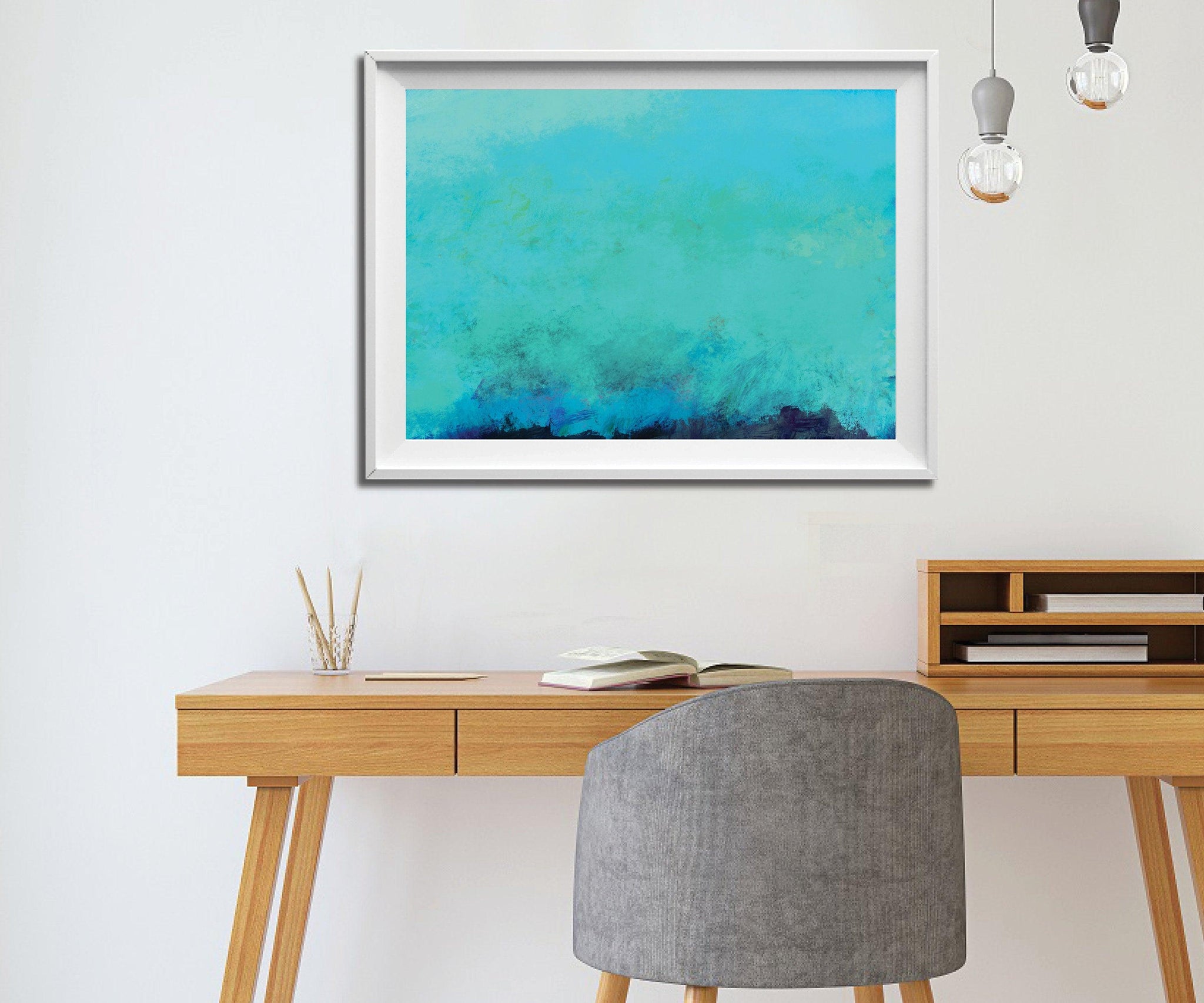 extra large Teal wall art print, Acrylic canvas print teal abstract wall art, large abstract art, Camilo Mattis - camilomattis.com