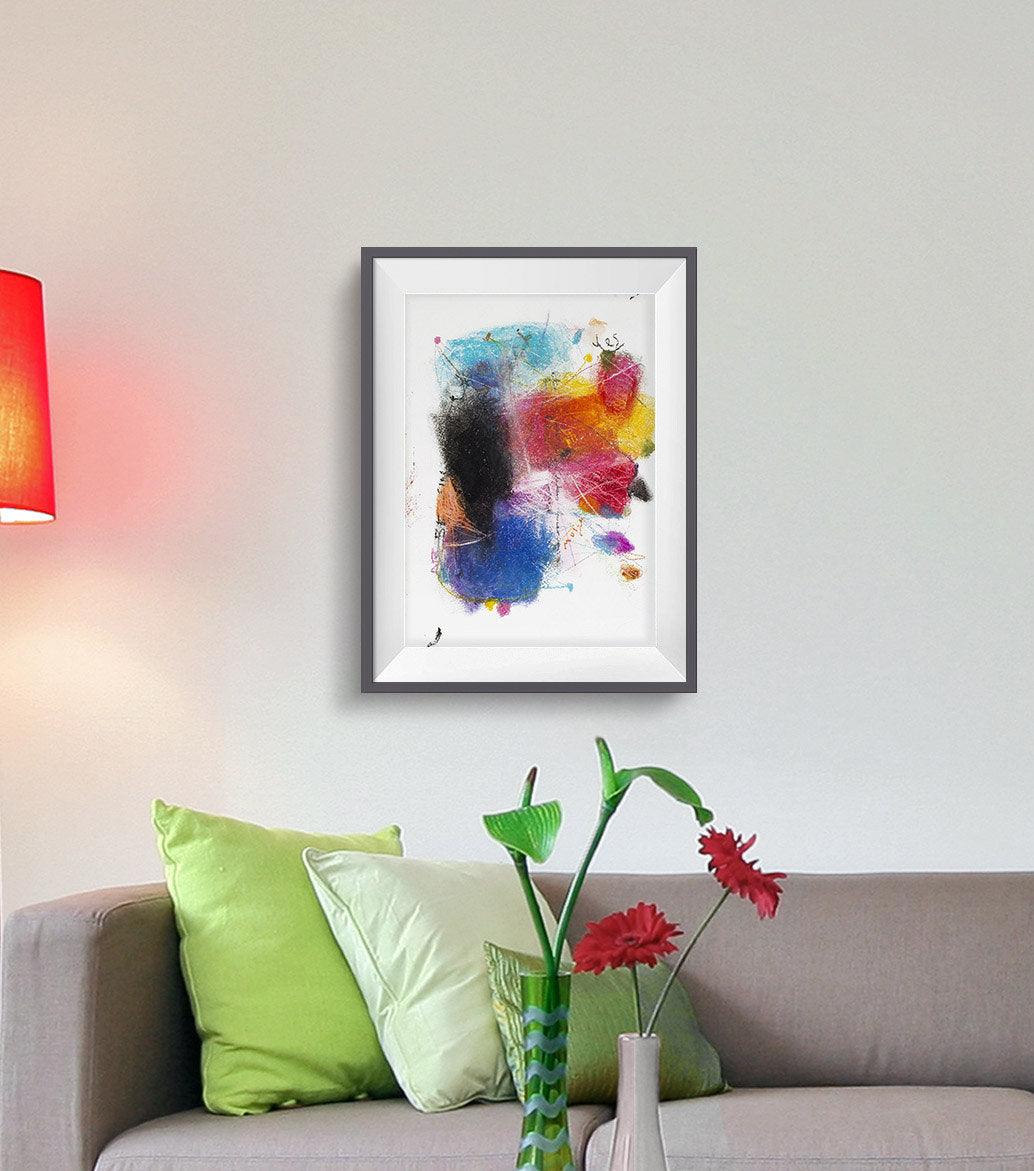 Modern colorful art, original abstract painting, boho wall art, dorm wall art, watercolor abstract art, multicolor artwork, modern painting - camilomattis.com