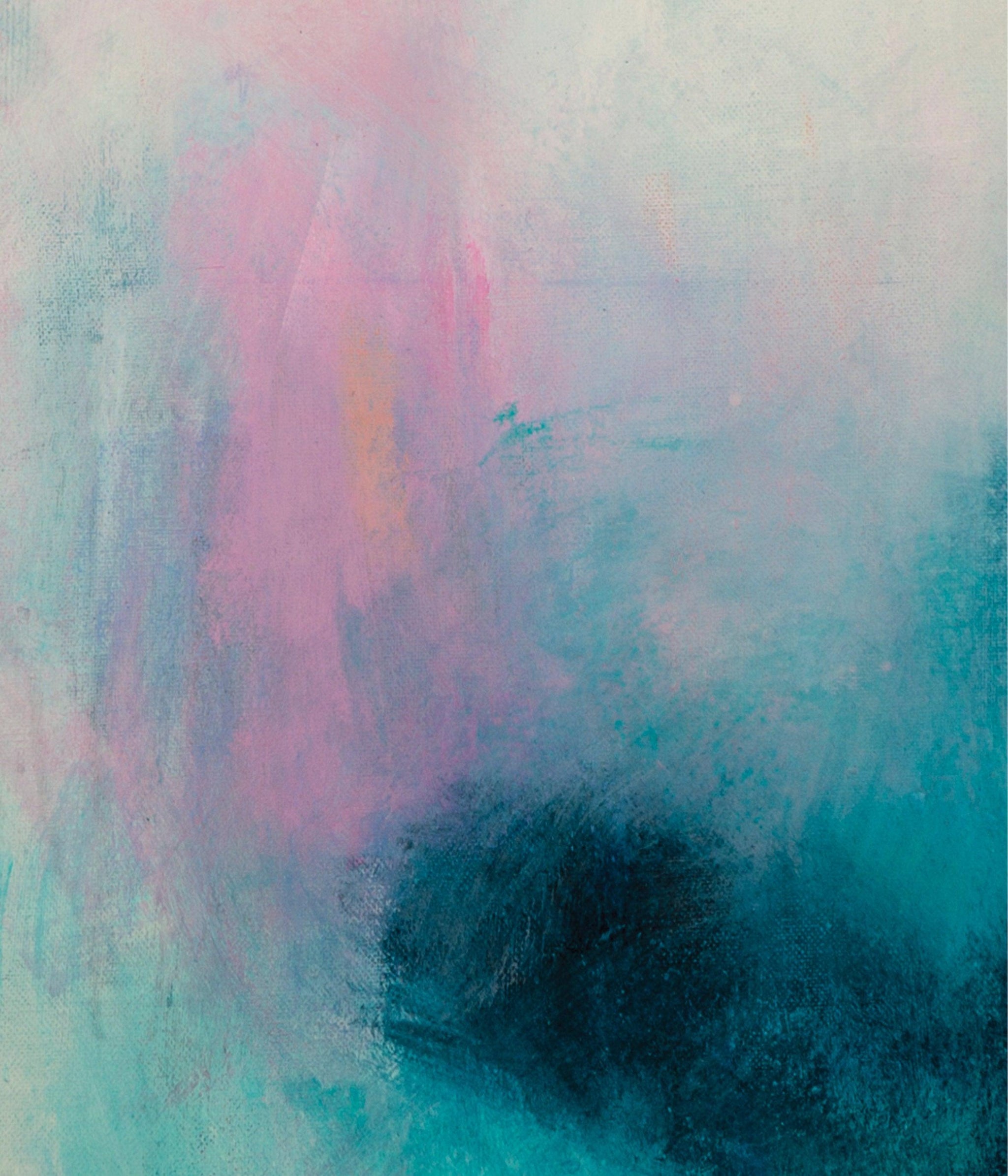 Set of 3 teal aqua blue abstract seascape art, Blush pink wall art set, Teal Abstract landscape - camilomattis.com