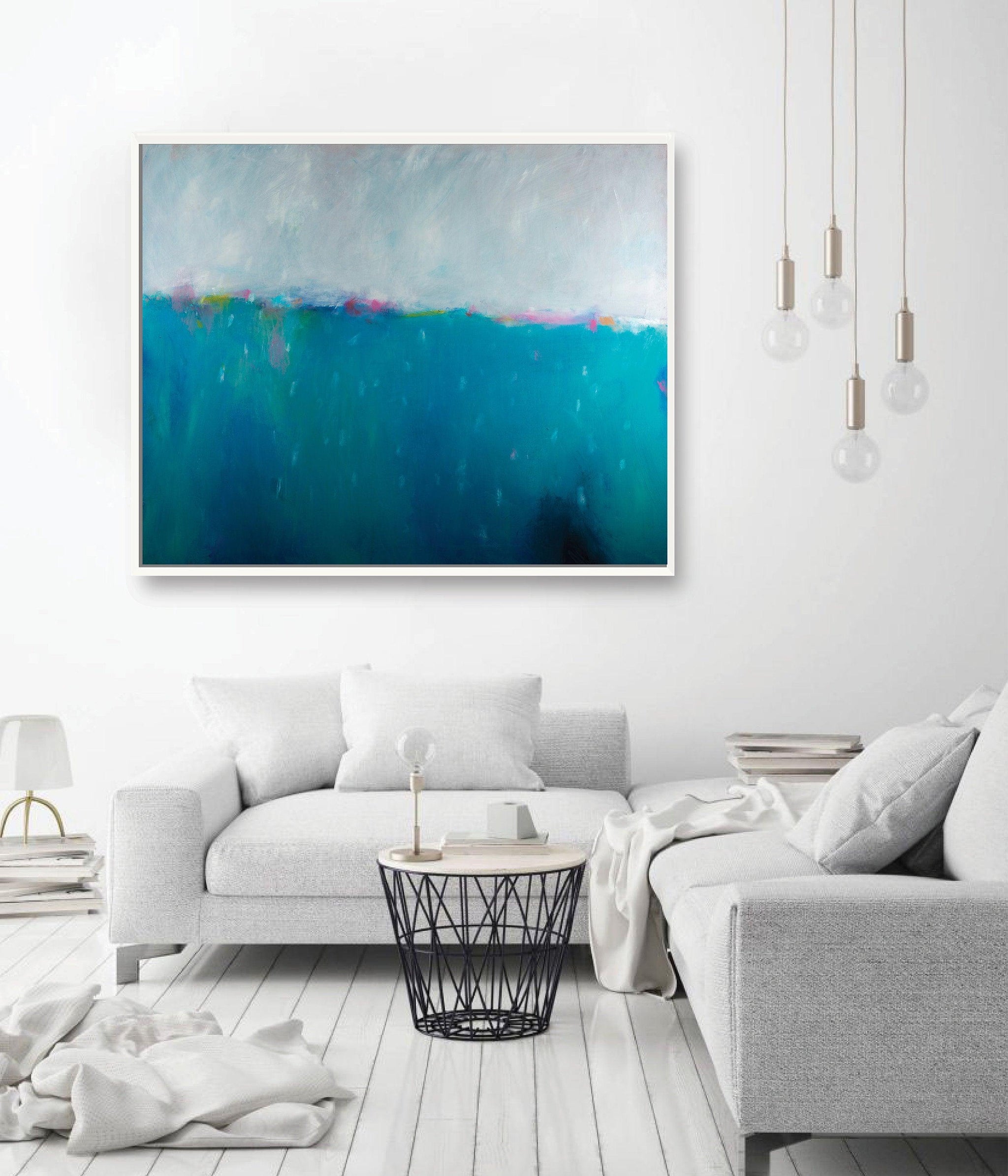 Coastal wall art print, Ocean canvas art print, extra large wall art beach print - camilomattis.com