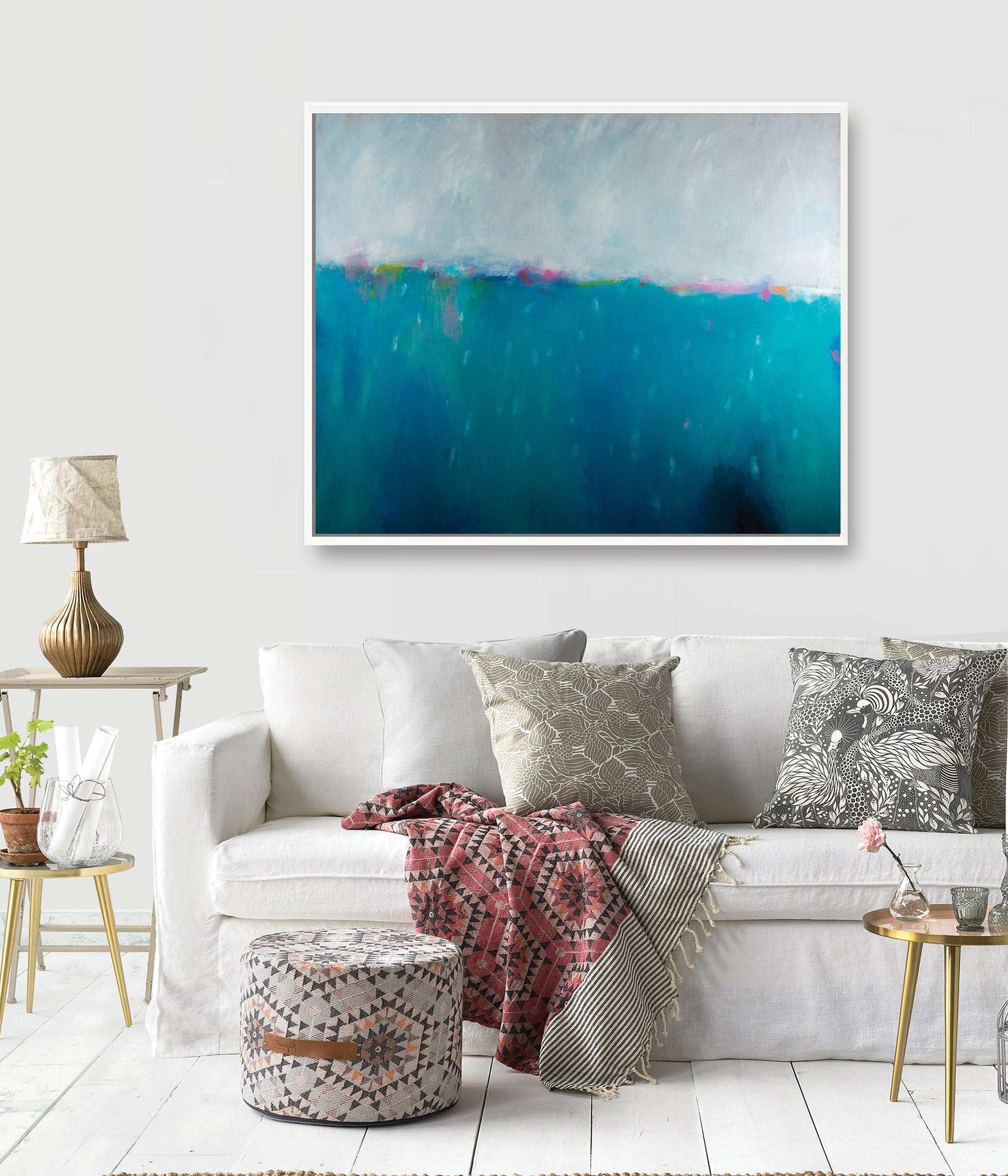 Coastal wall art print, Ocean canvas art print, extra large wall art beach print - camilomattis.com