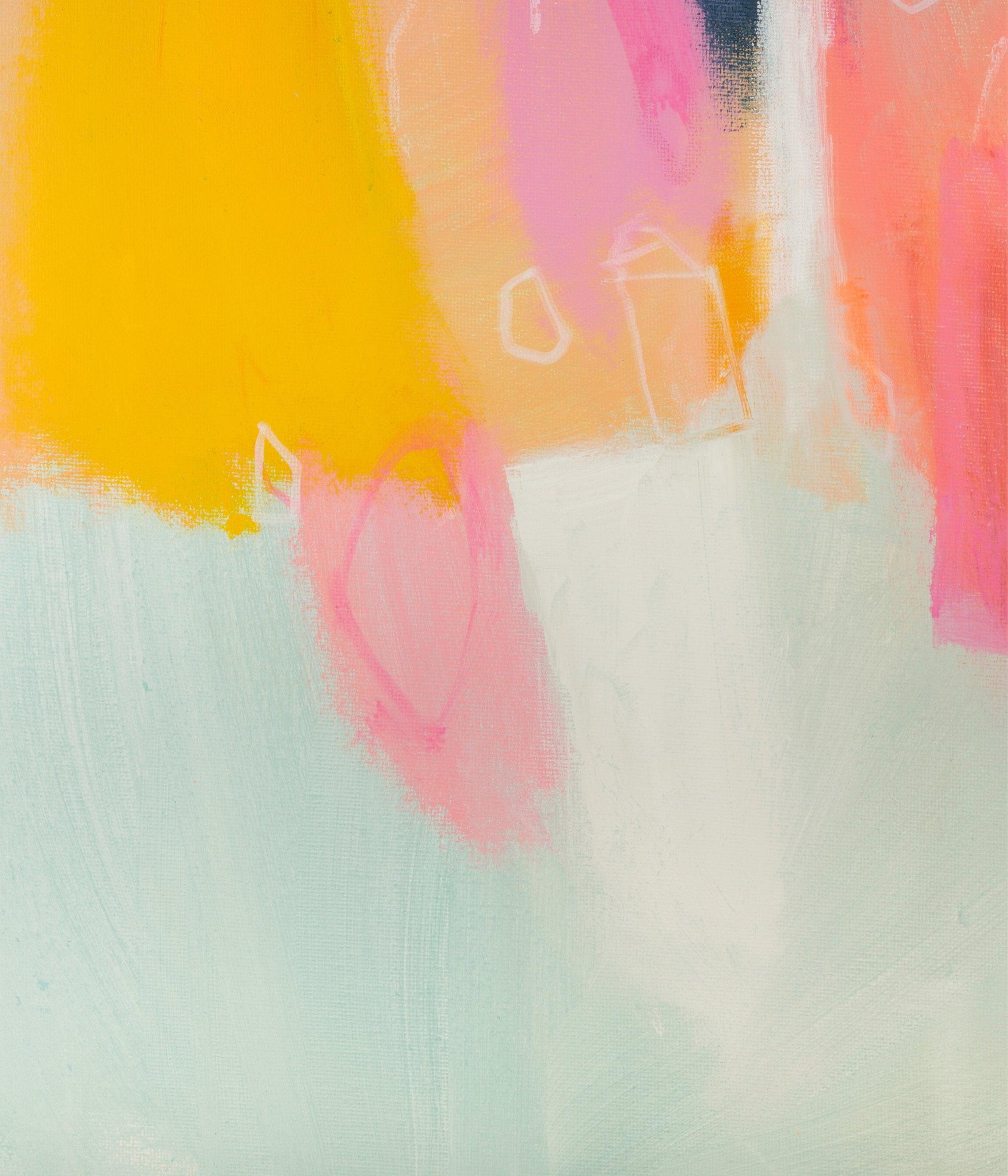 Yellow and pink abstract art print oversized wall art extra large wall print graffiti wall art - camilomattis.com