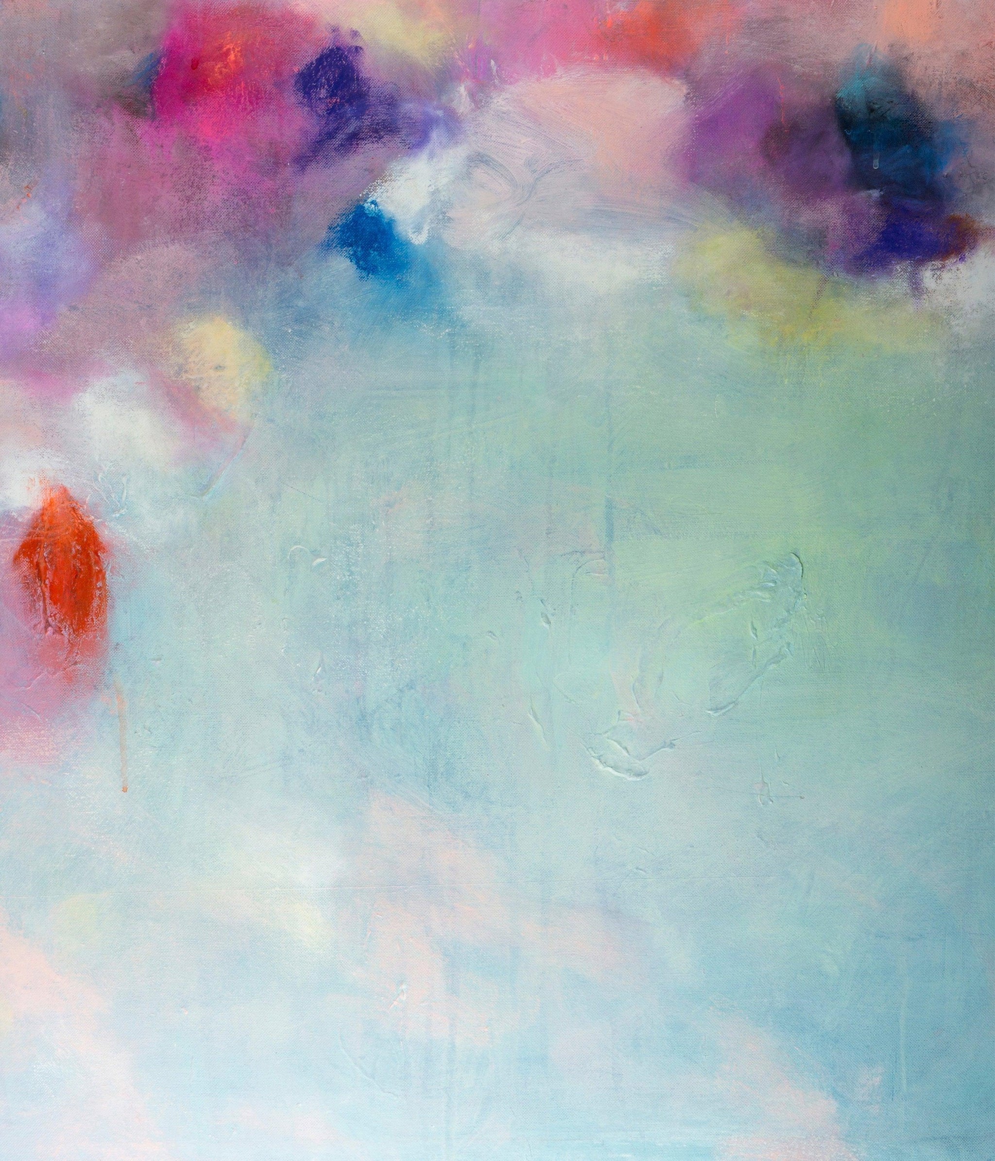 Blush pink large abstract print, turquoise extra large wall art print - camilomattis.com