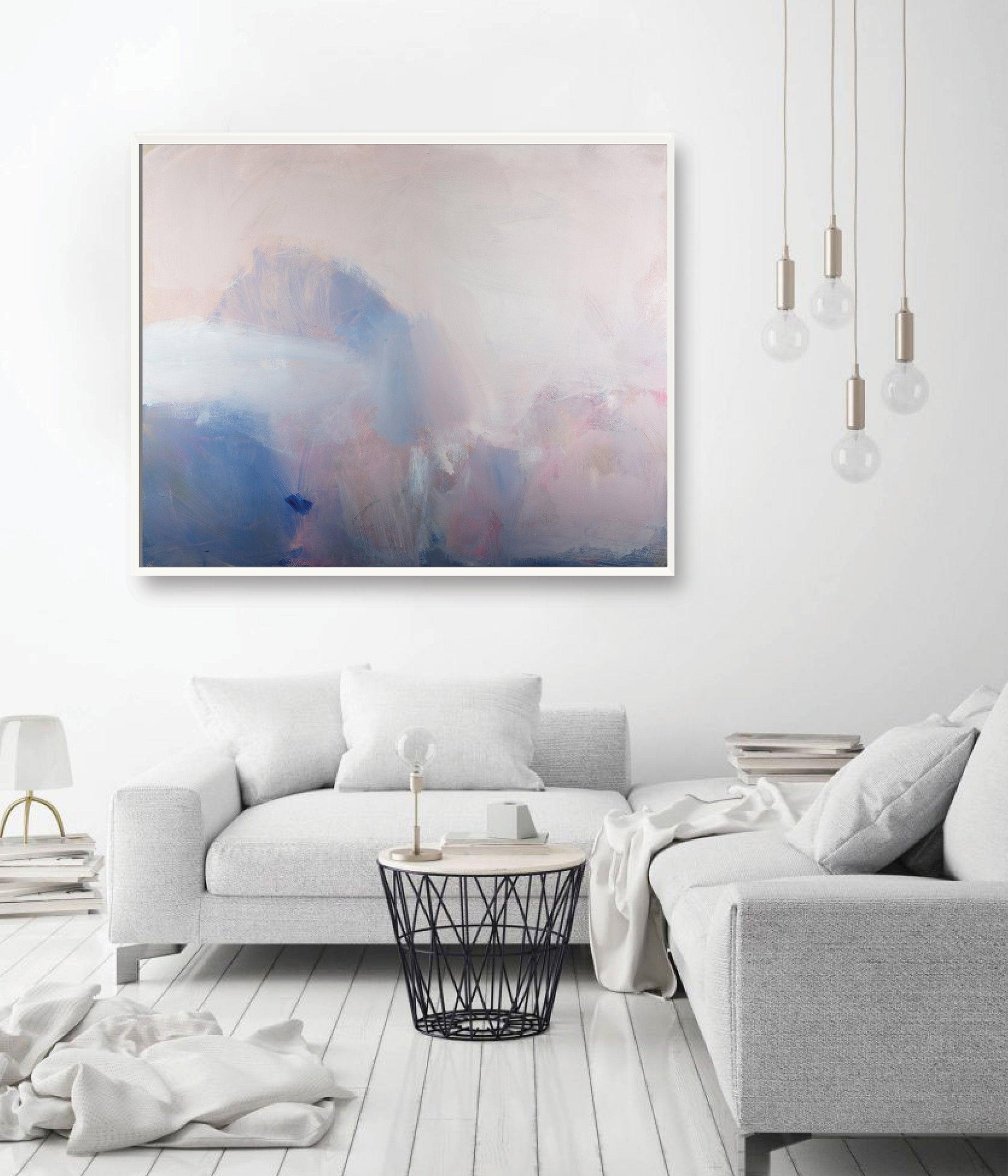 Blue oversized wall art print, ocean canvas art print extra large wall art print - camilomattis.com