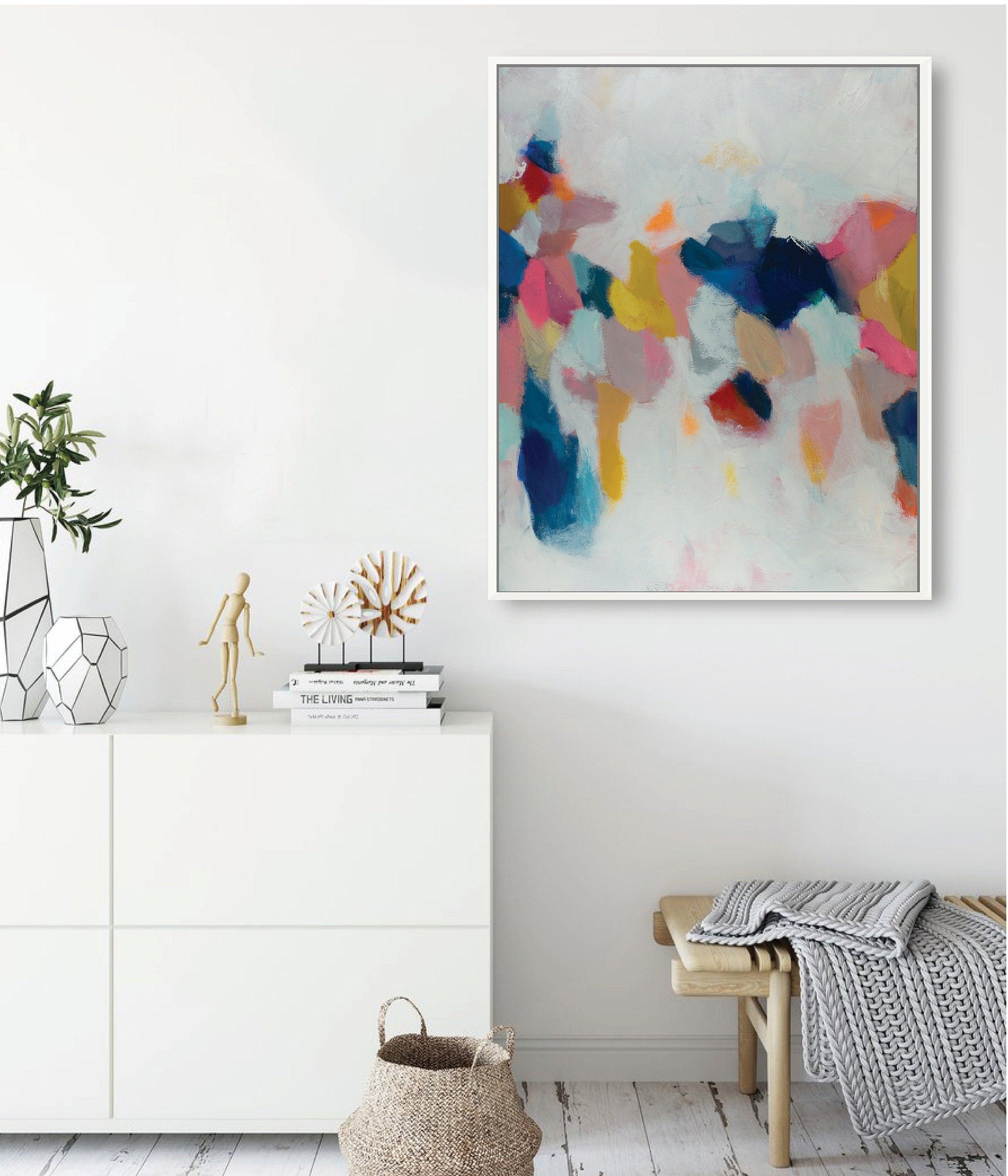 Navy Blue oversized wall art print, colorful canvas art print extra large wall art print - camilomattis.com