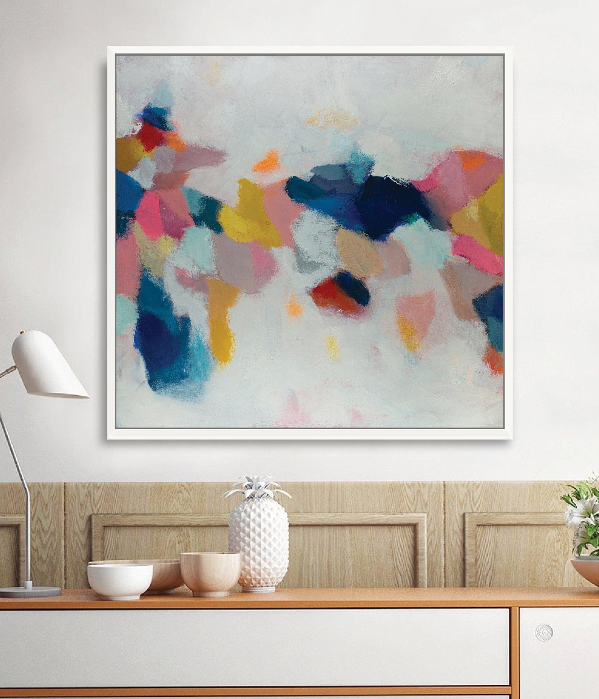 Navy Blue oversized wall art print, colorful canvas art print extra large wall art print - camilomattis.com