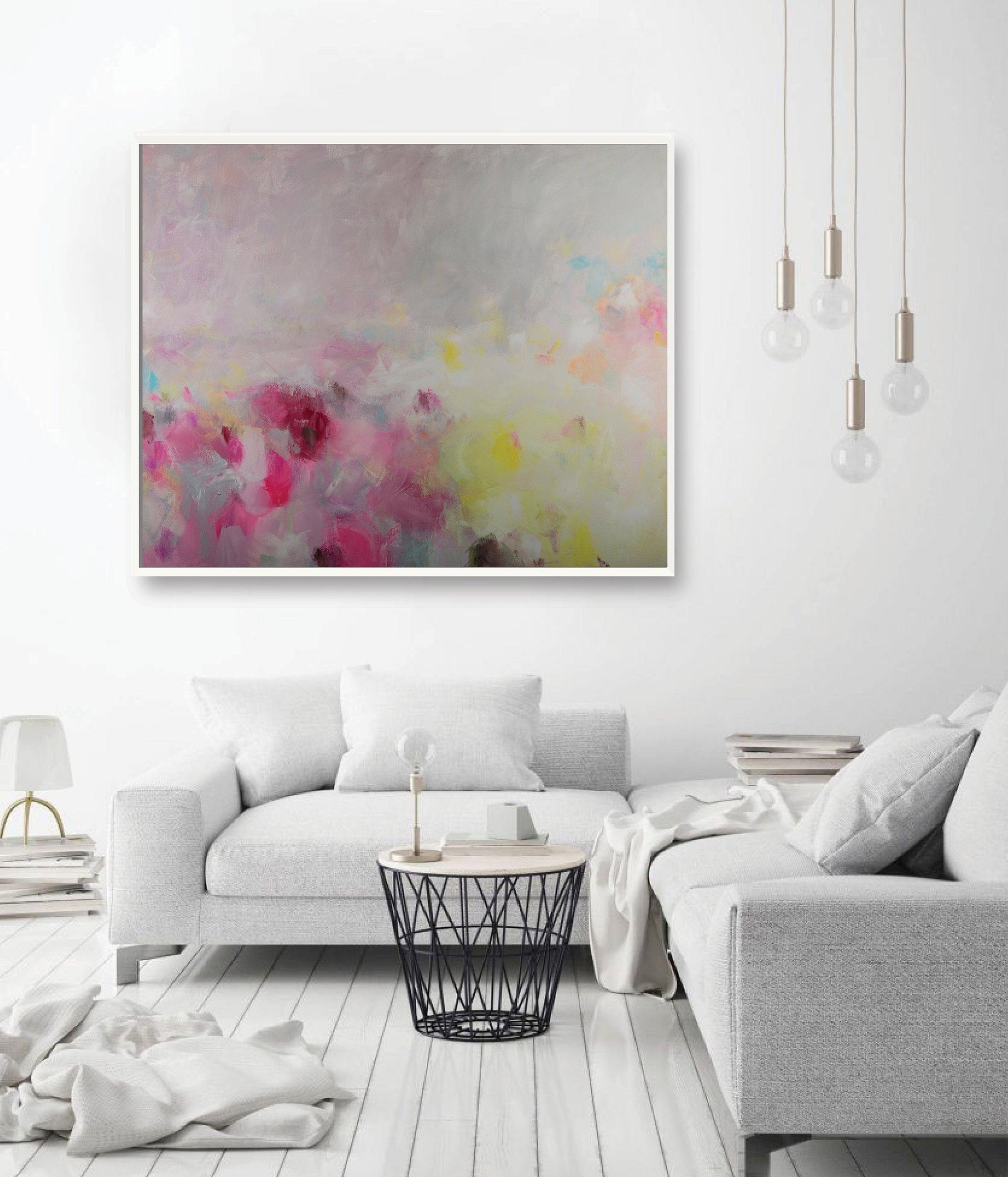 blush pink wall art oversized wall art print, colorful canvas art print extra large wall art print - camilomattis.com
