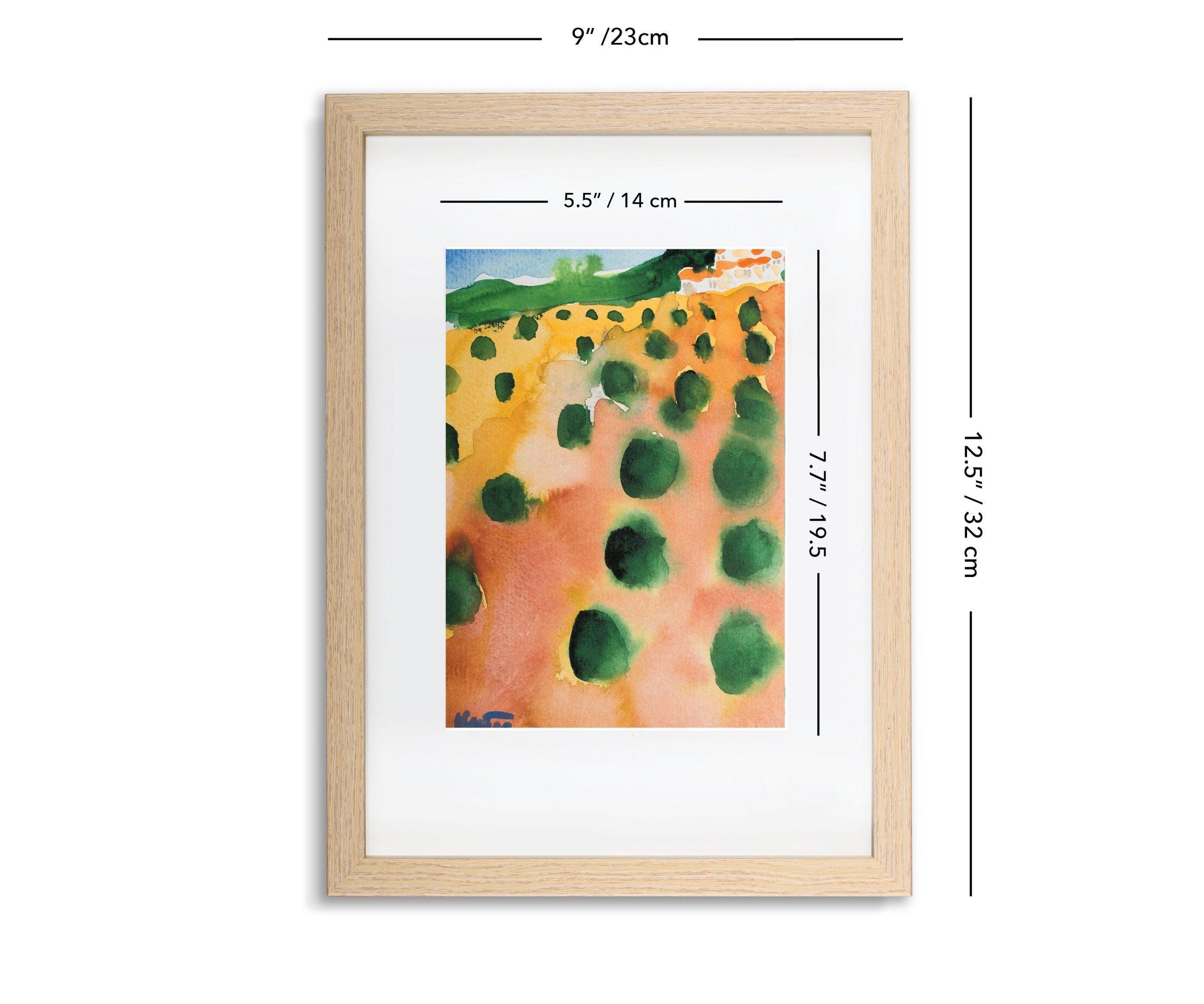 Olive trees landscape watercolor painting miniature painting plein air painting - camilomattis.com