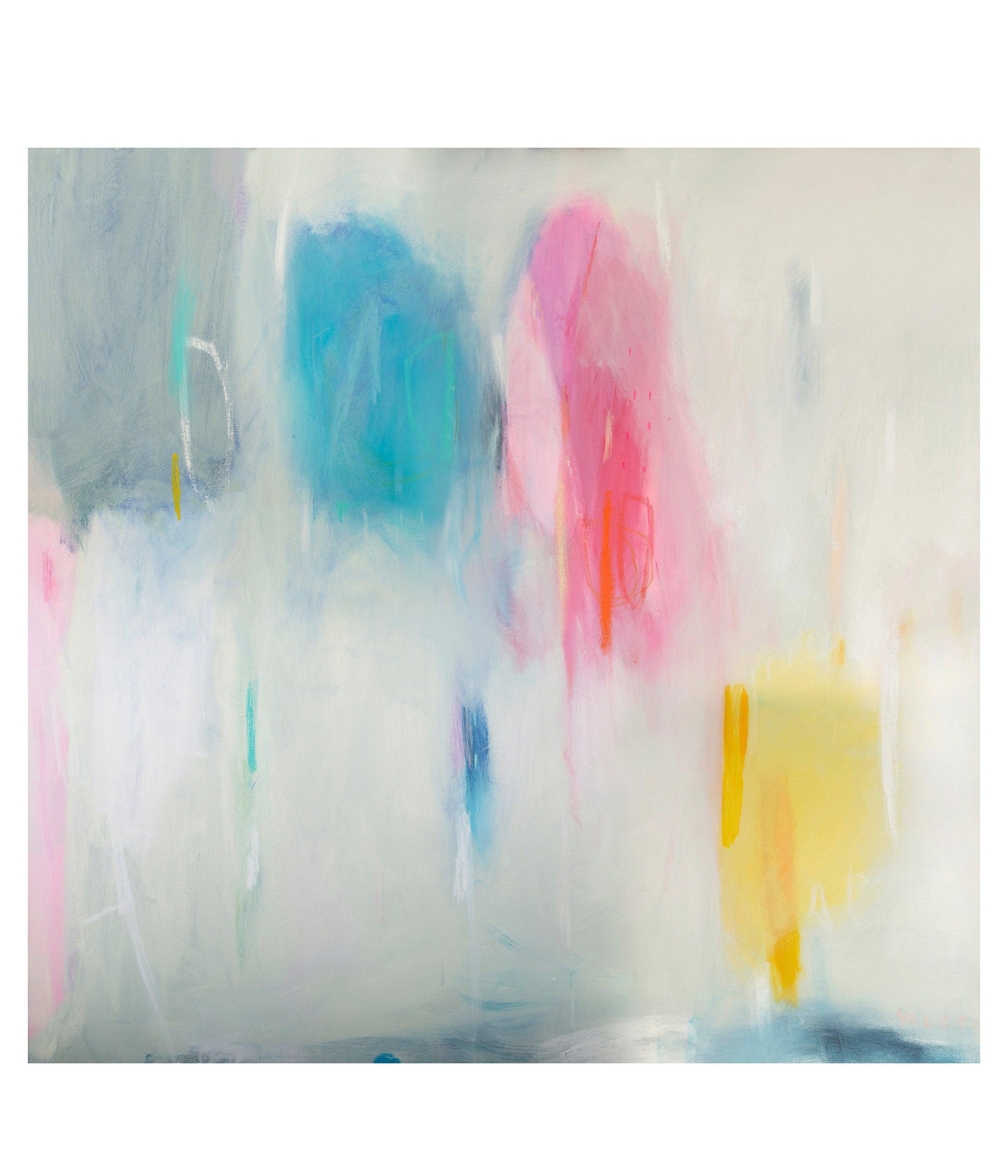 light blue abstract art print oversized wall art extra large wall print zen wall art - camilomattis.com