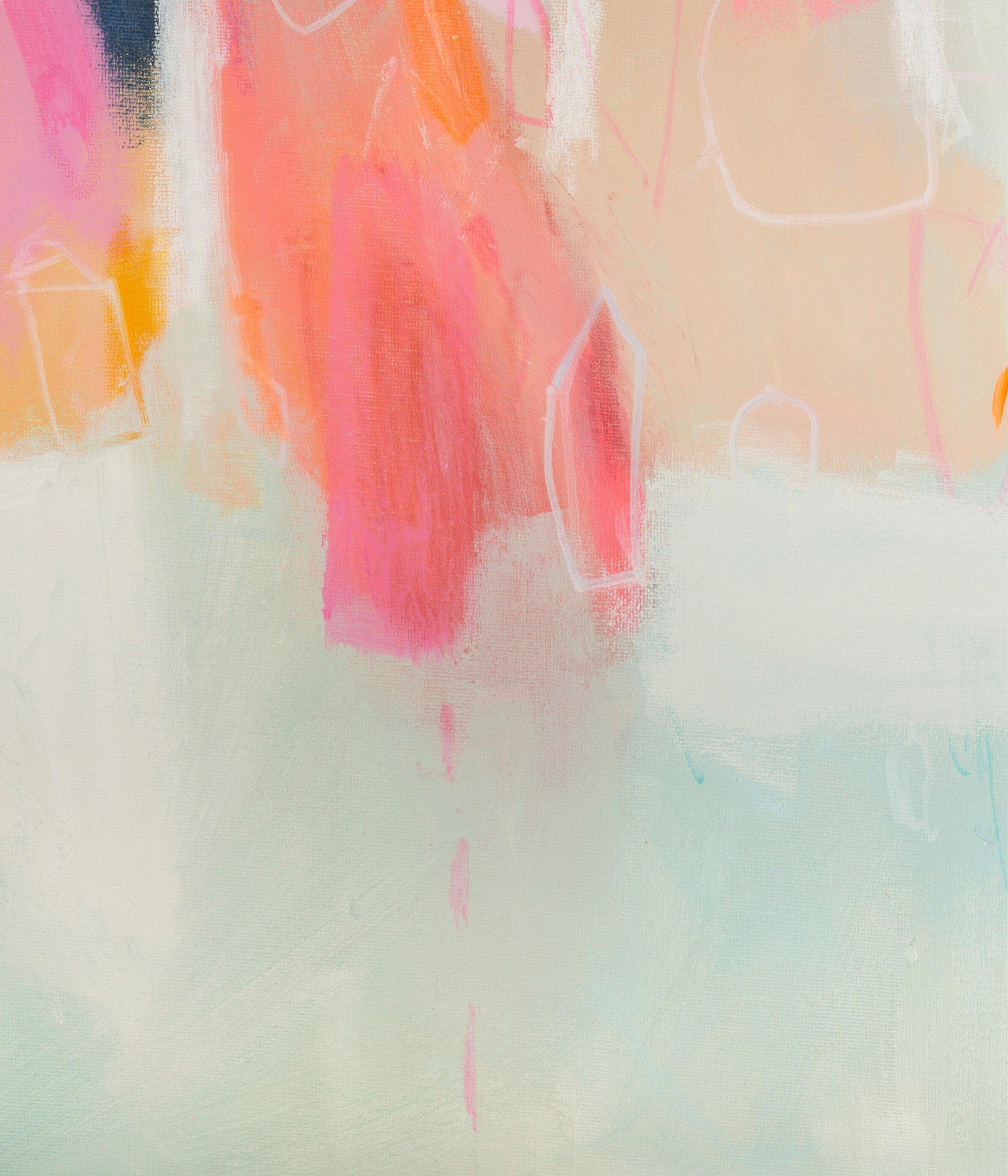 Yellow and pink abstract art print oversized wall art extra large wall print graffiti wall art - camilomattis.com