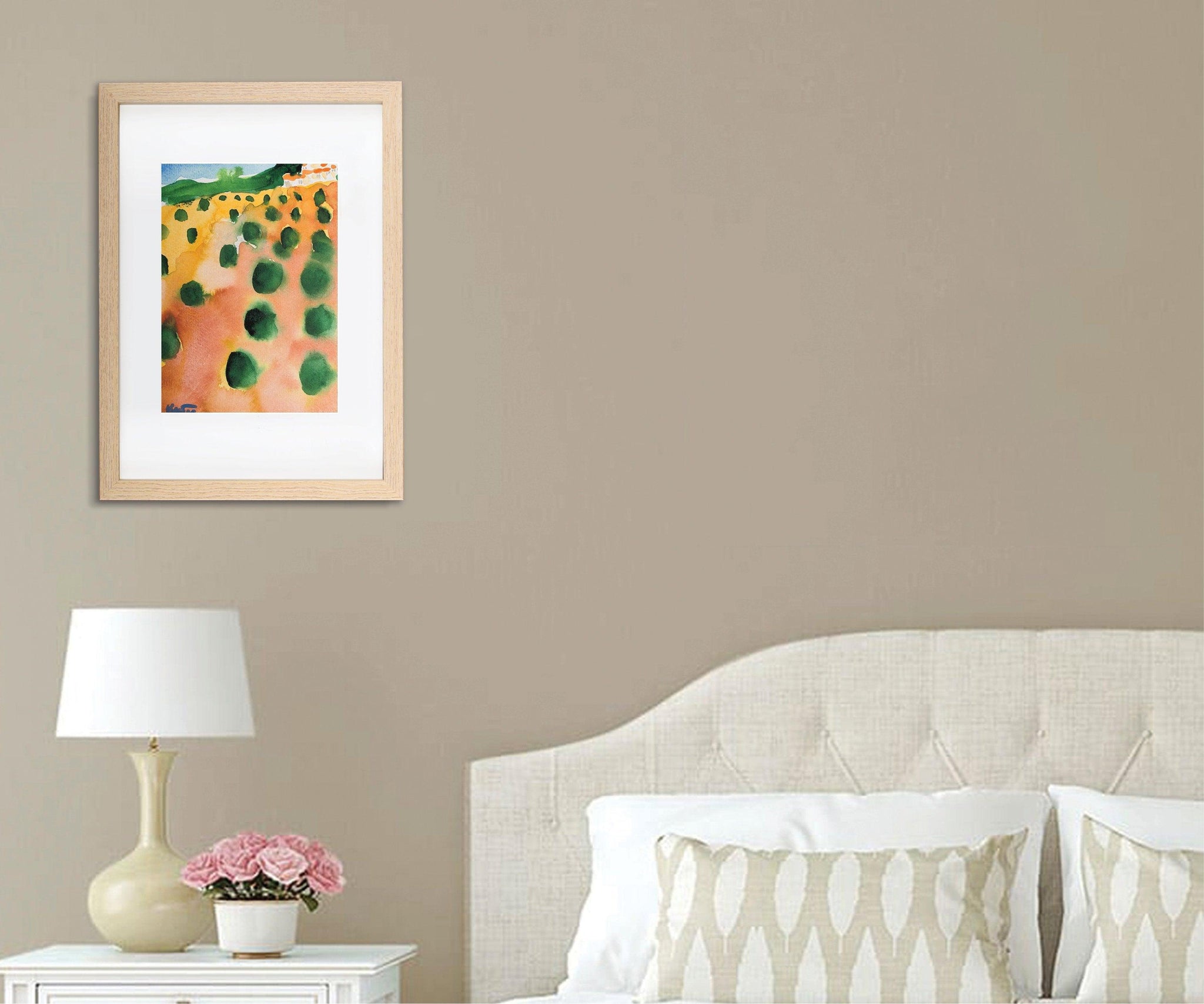 Olive trees landscape watercolor painting miniature painting plein air painting - camilomattis.com